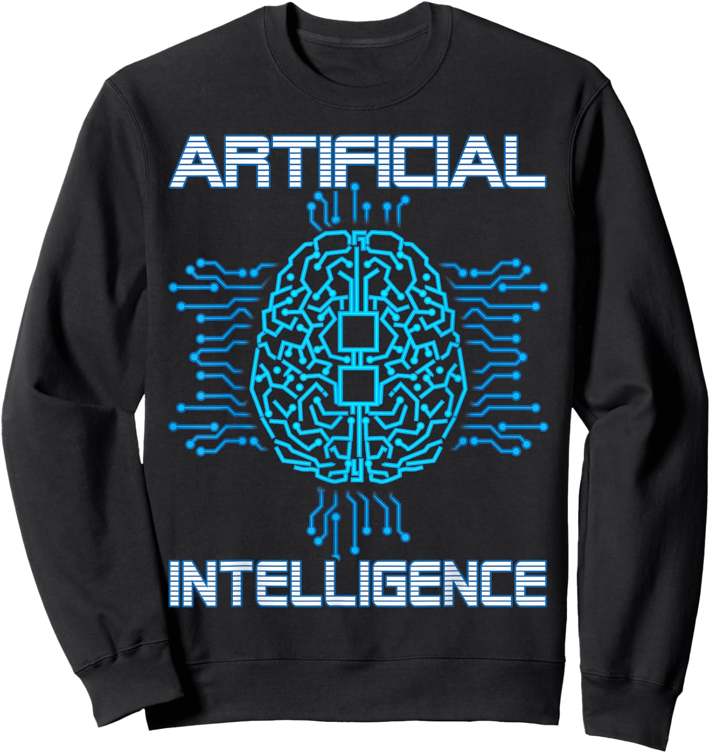 Artificial Intelligence Brain Digital Geek AI Nerd Funny Sweatshirt - Sweatshirt | Black