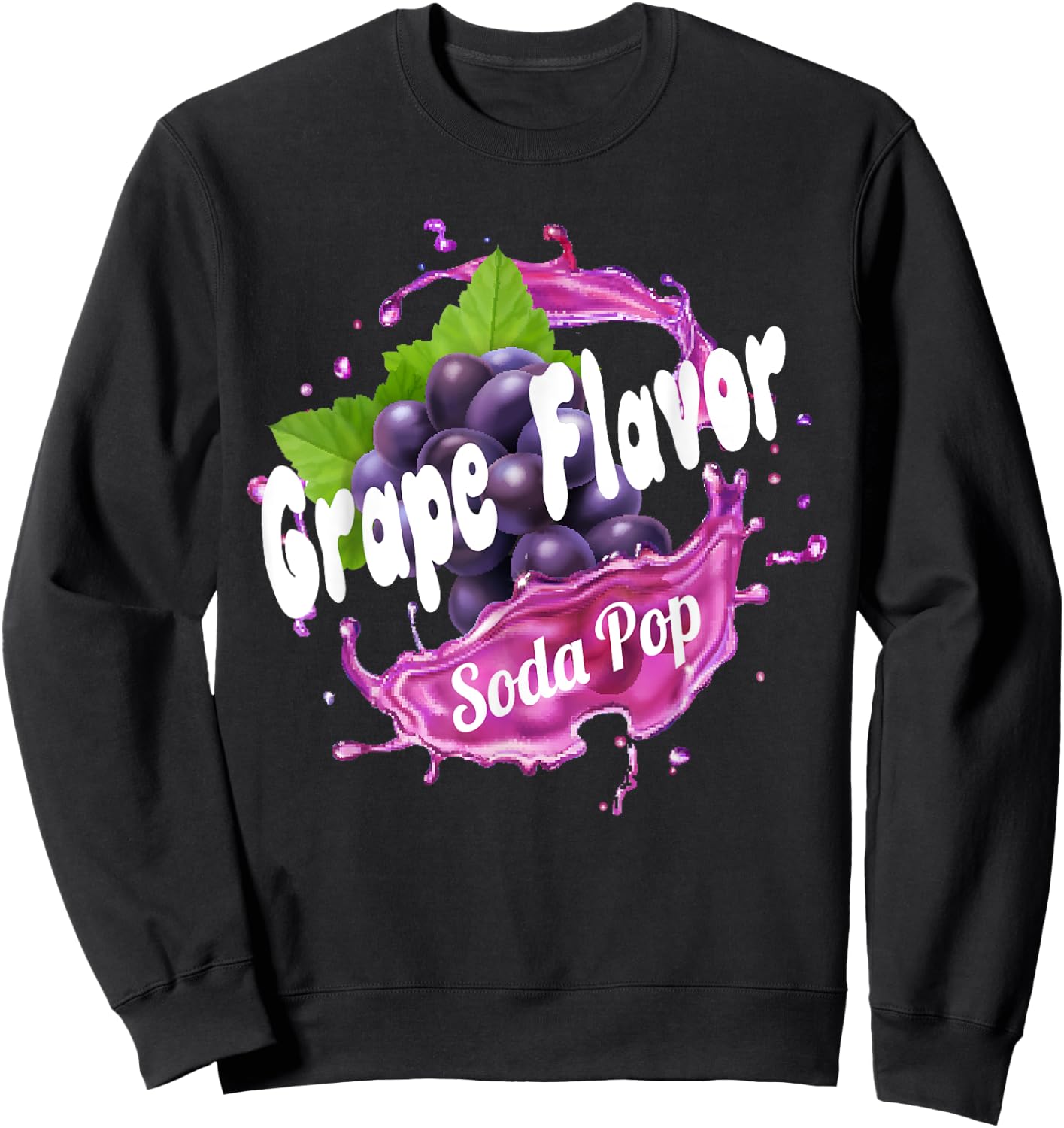 Grape Flavor Soda Pop Costume for Adults and Kids Sweatshirt - Sweatshirt | Black