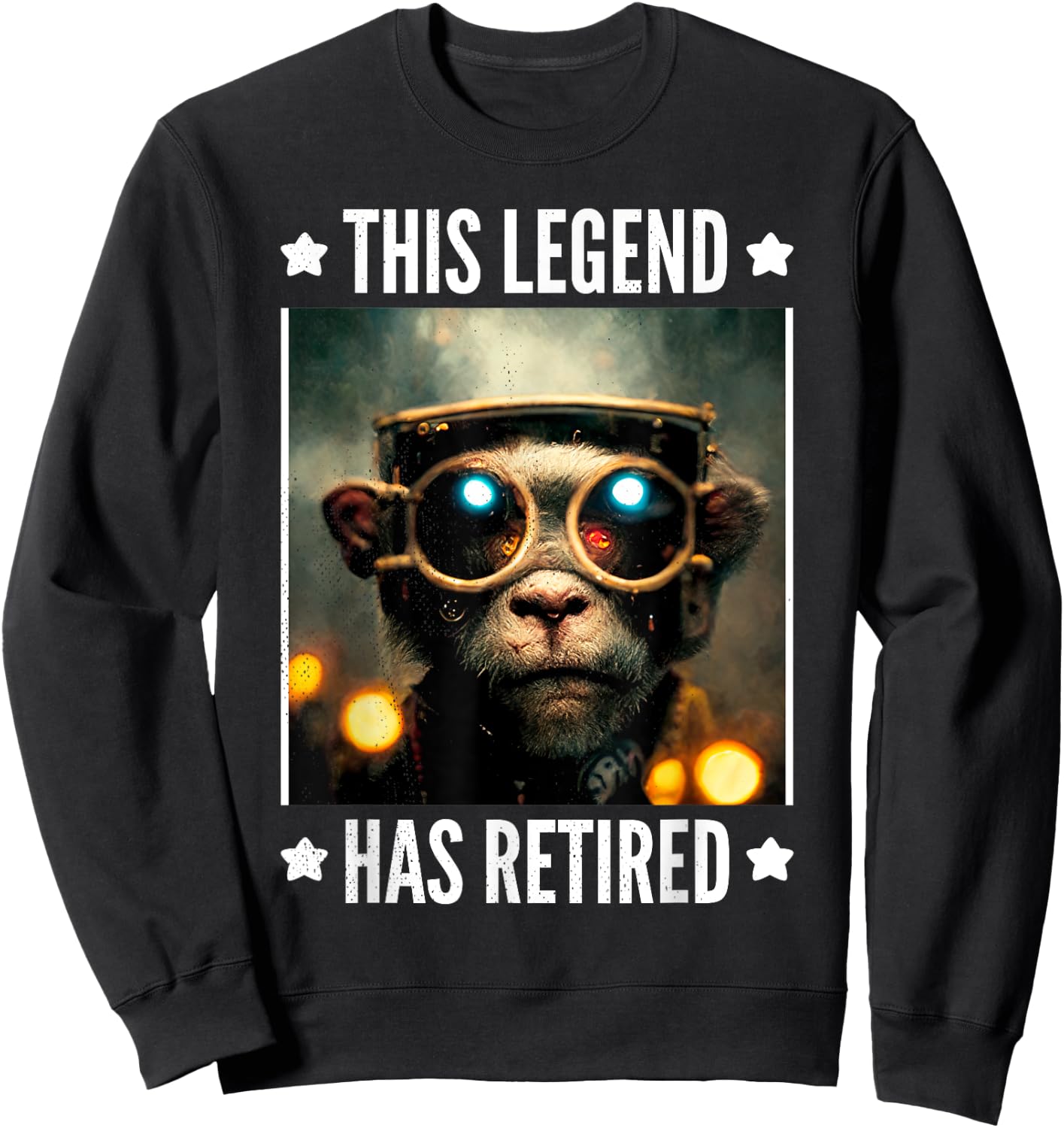 This legend has retired. Cool illustrated monkey. Sweatshirt - Sweatshirt | Black