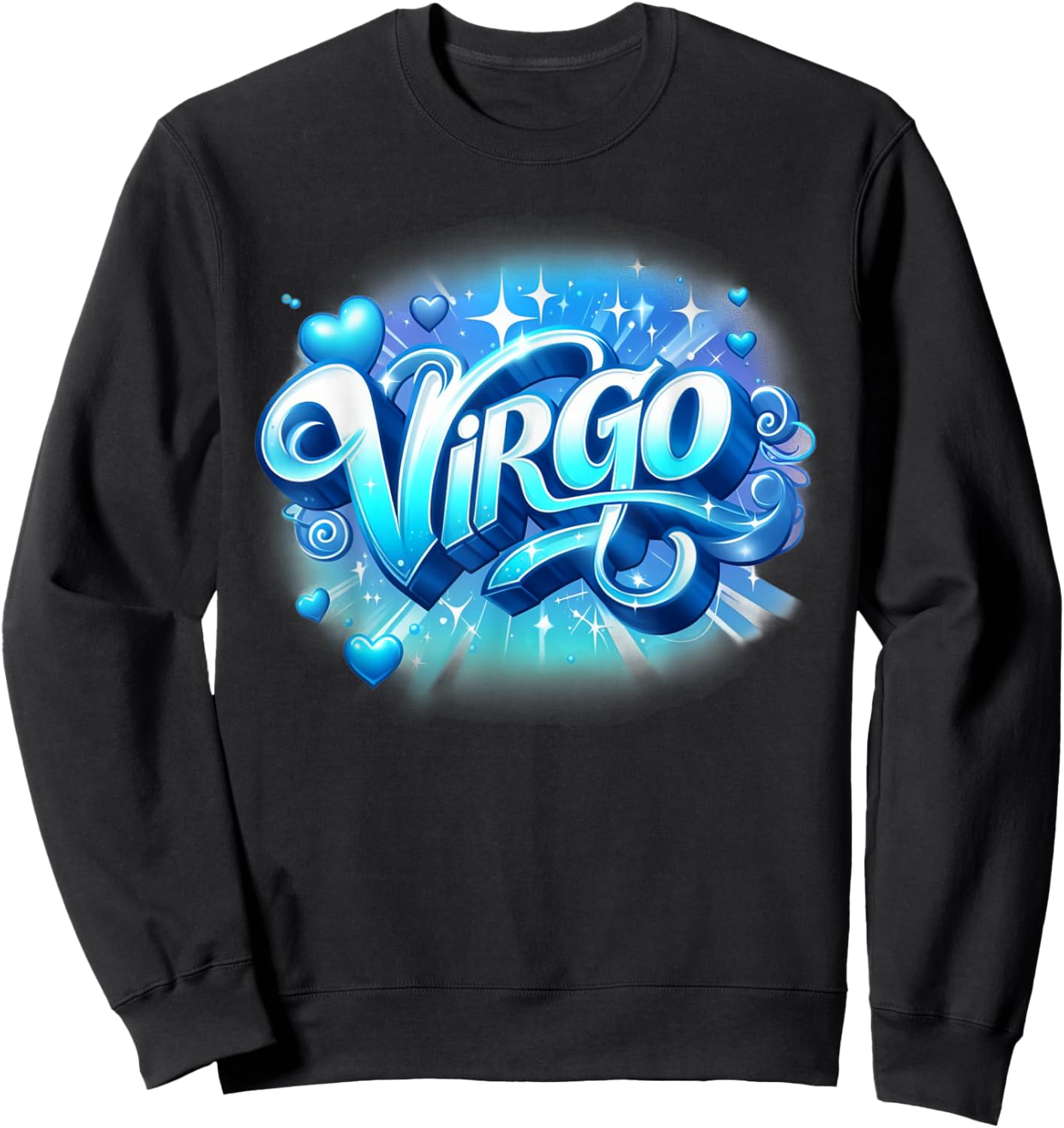 Blue Virgo Zodiac Star Sign Sweatshirt - Sweatshirt | Black