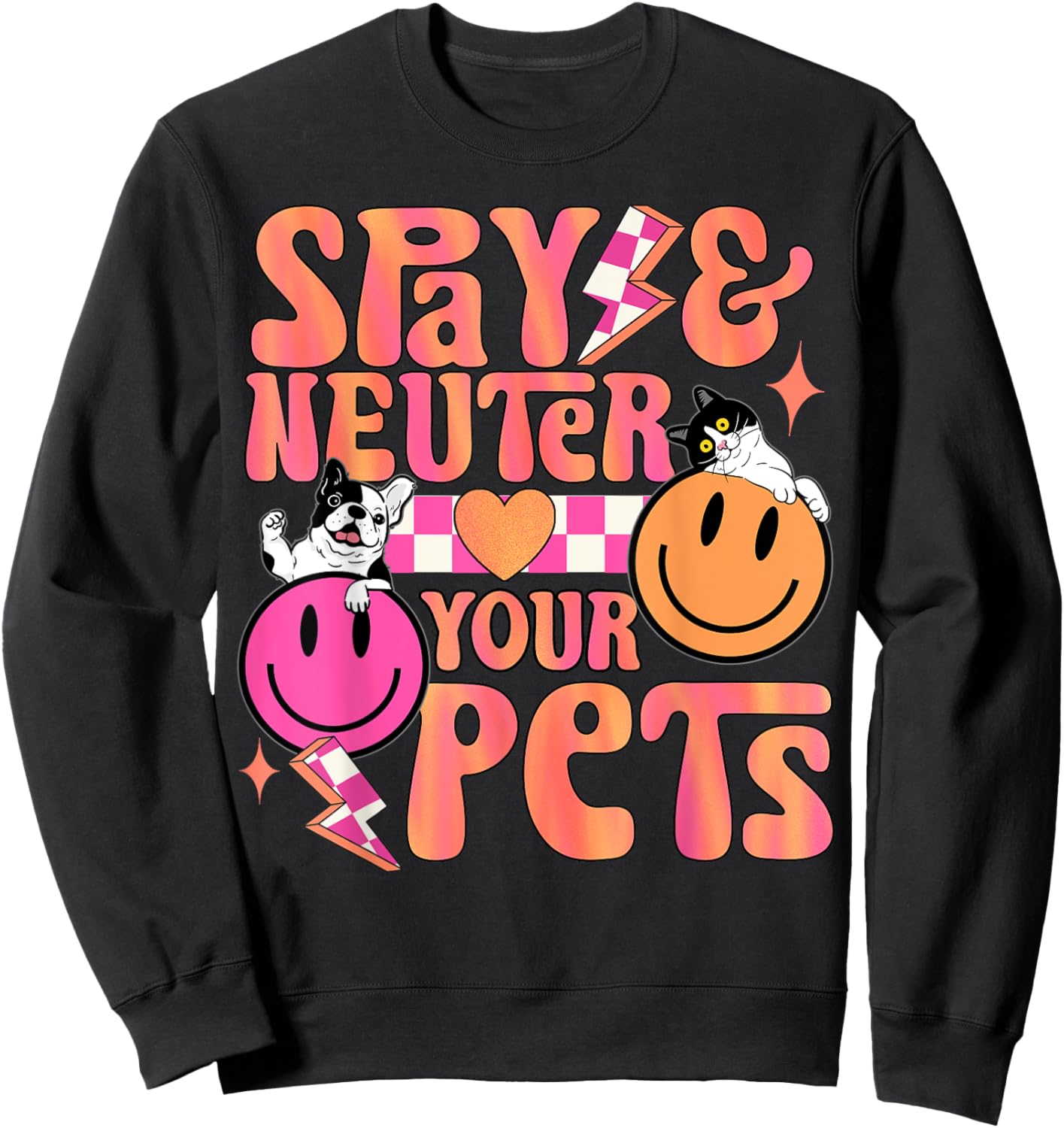 Dog cat owner cute spay neuter pets paw veterinary animal Men Women Sweatshirt - Sweatshirt | Black