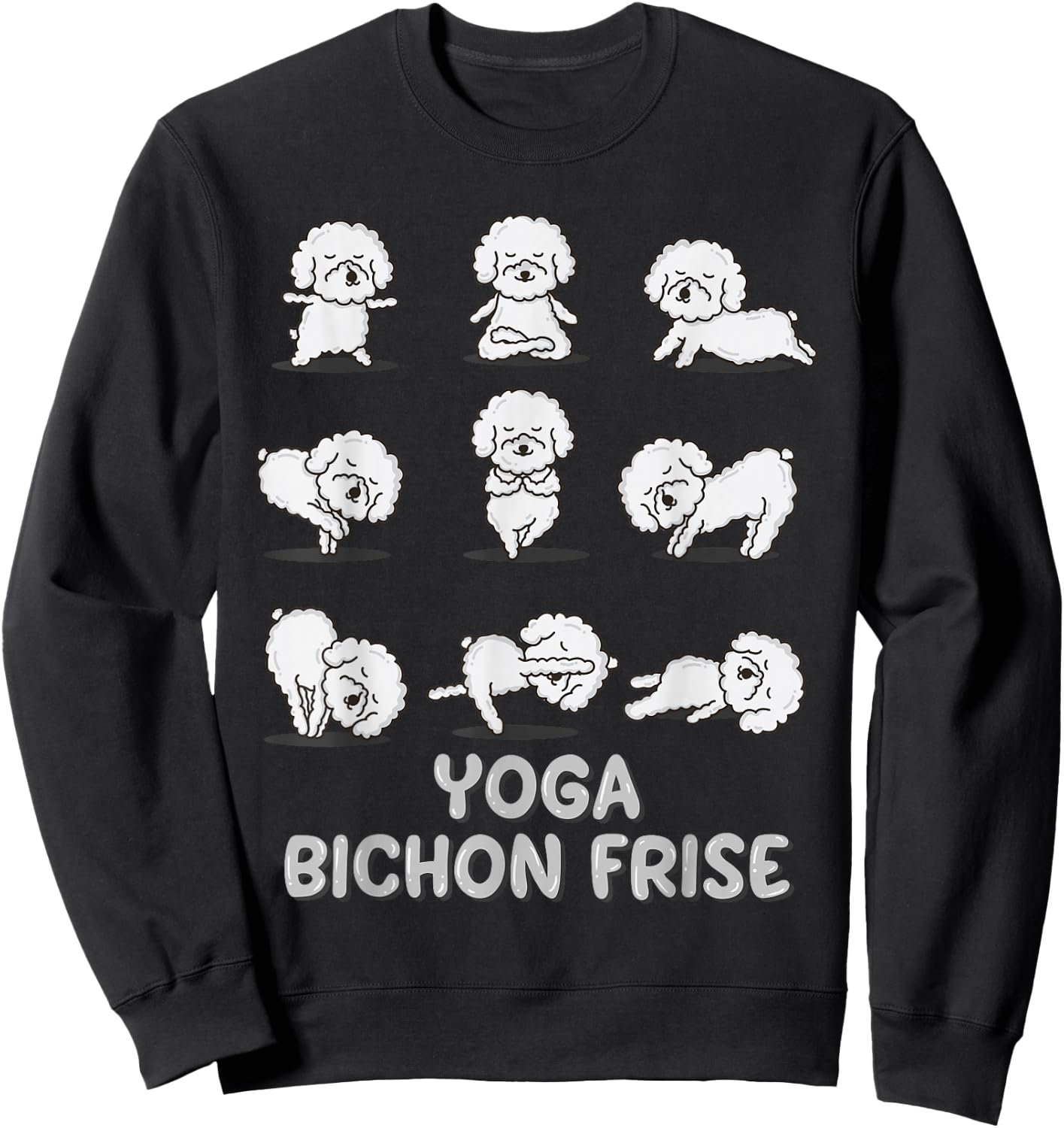 Yoga Bichon Frise Shirt Spiritual Zen Meditation Dog Lover Sweatshirt - Sweatshirt | Black