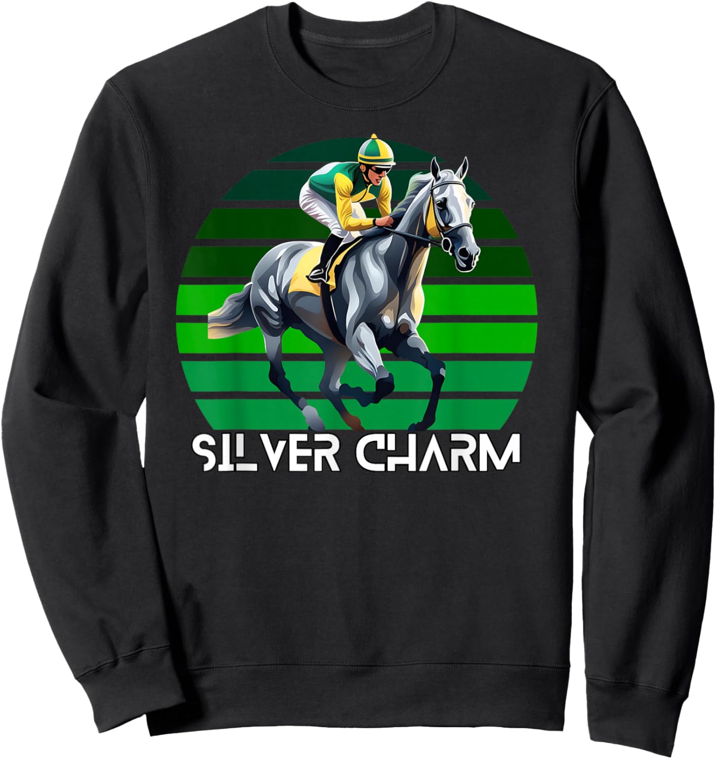 Silver Charm Horse, Horse Racing, Santa Anita, Del Mar Shirt Sweatshirt - Sweatshirt | Black