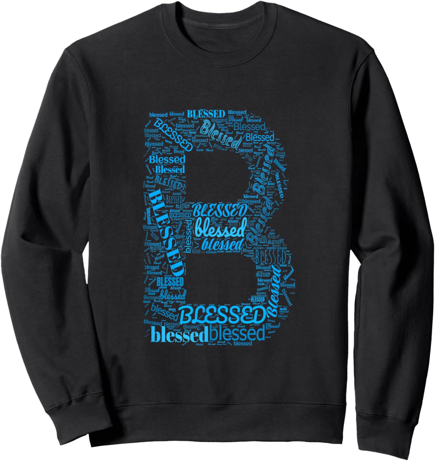 Blue B - Blessed In Countless Ways Blue Graphic Sweatshirt - Sweatshirt | Black