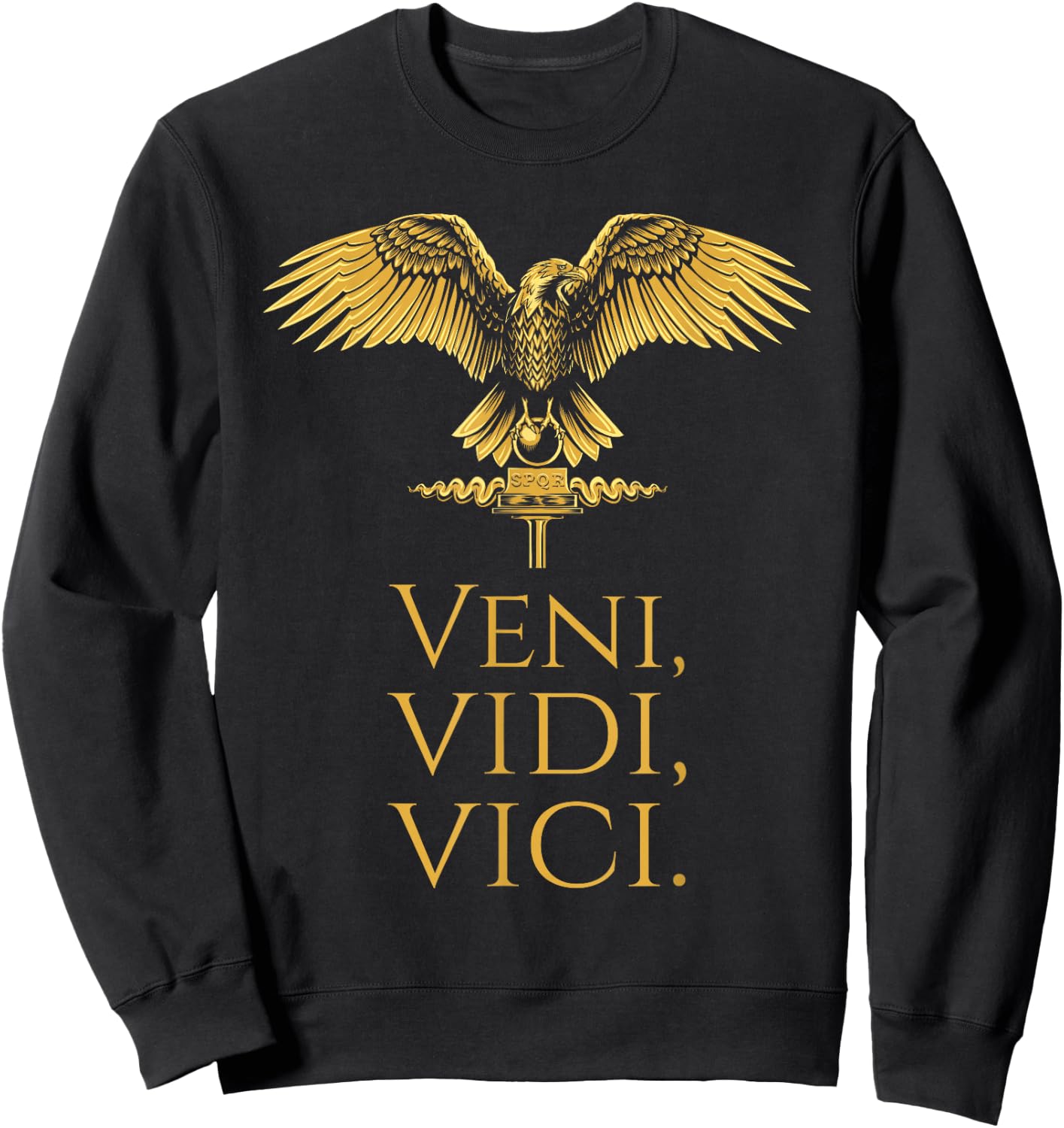 Ancient Roman Eagle - Julius Caesar Quote - Veni Vidi Vici Sweatshirt - Sweatshirt | Black