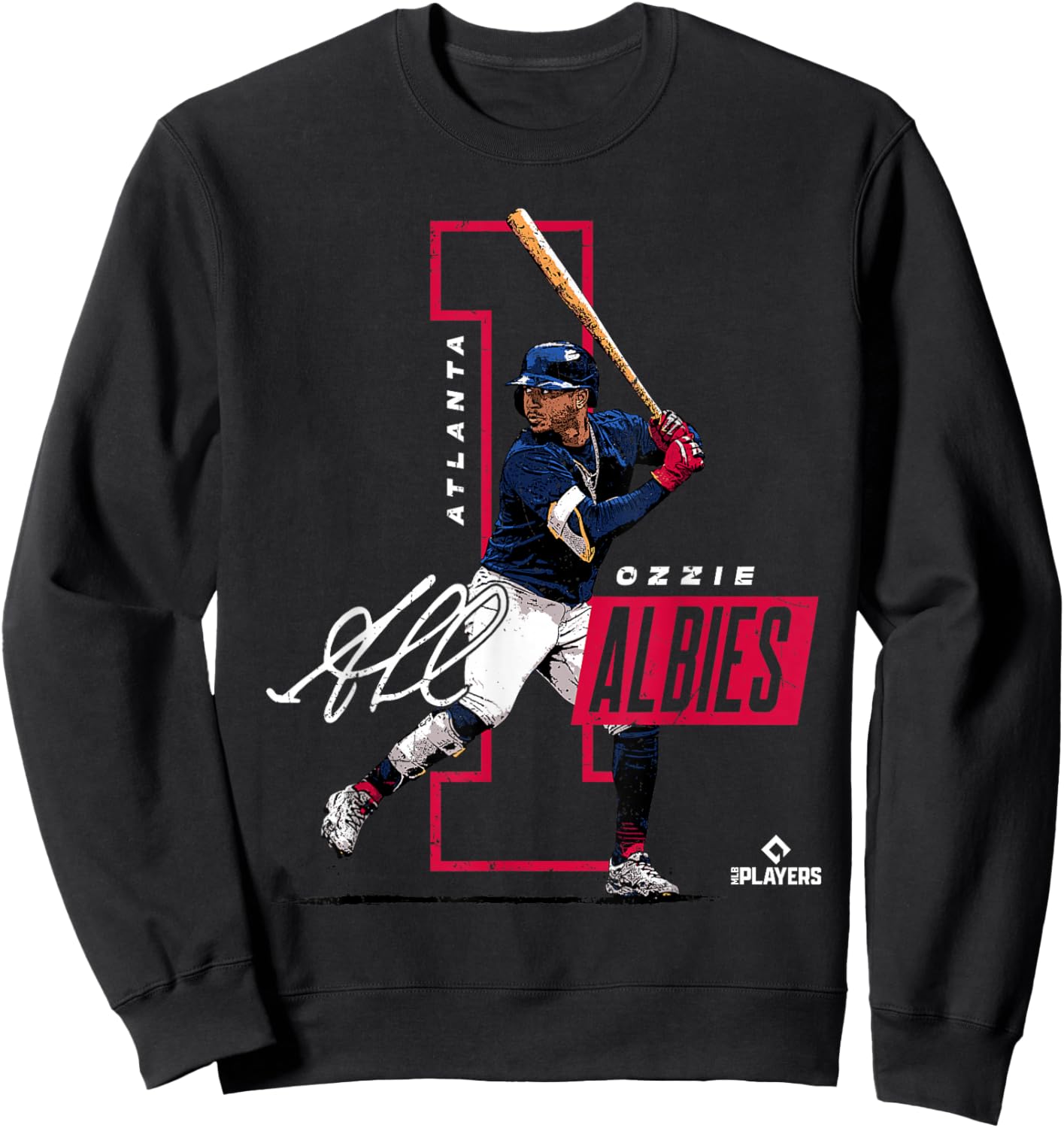Ozzie Albies | Atlanta Baseball MLB Players | MLBALB4010 Sweatshirt - Sweatshirt | Black