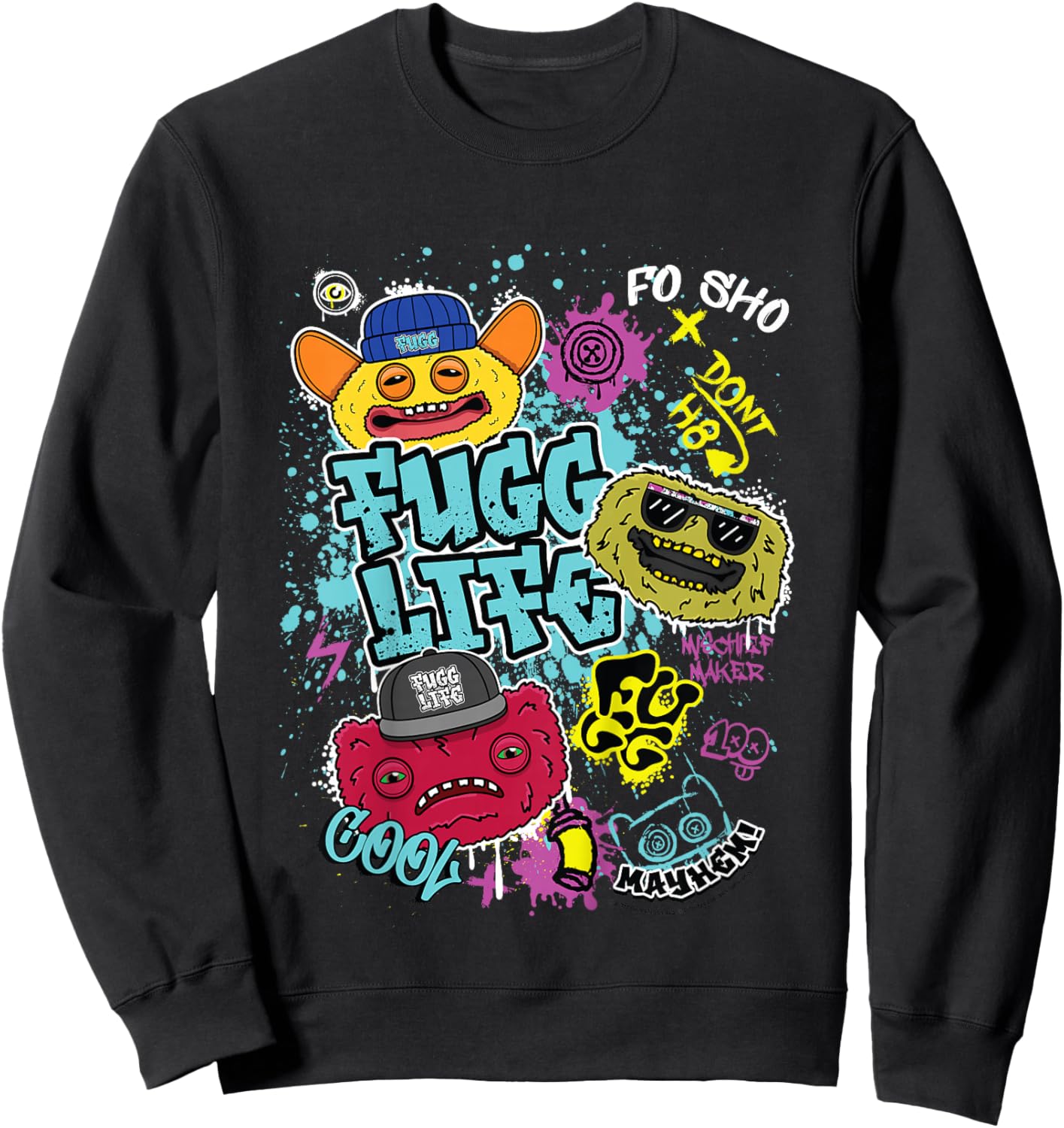 Fugg Life Grin Count Underoo Mcgoo Wide Eyed Weirdo Kids Sweatshirt - Sweatshirt | Black