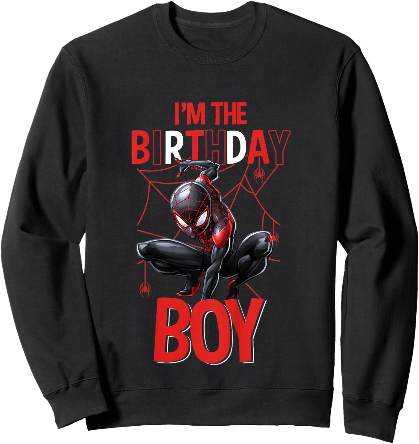 Kids Marvel Spider-Man Miles Morales I'm The Birthday Boy Sweatshirt - Sweatshirt | Black