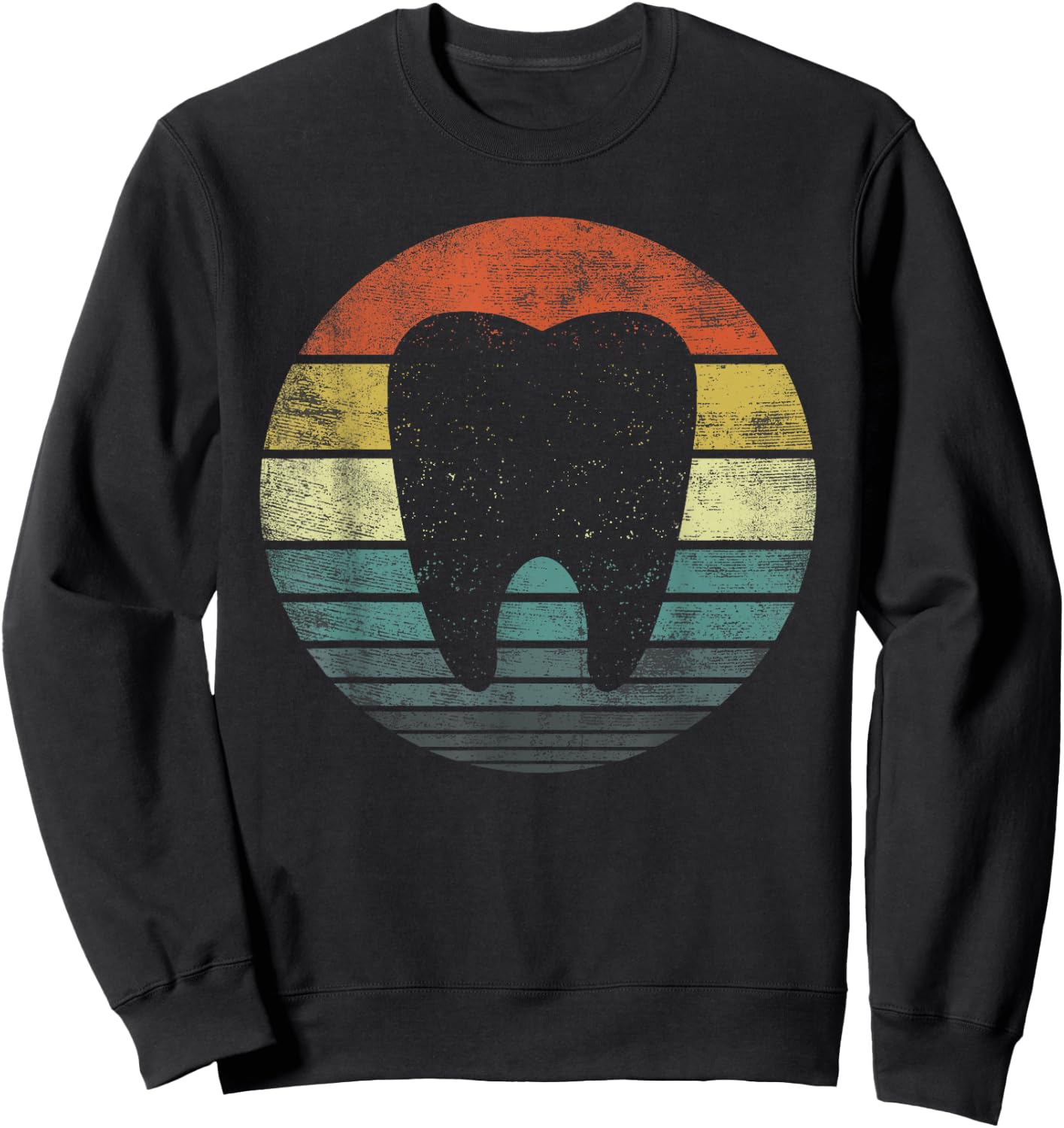 Dentist Gifts Dental Assistant Hygienist Retro Molar Tooth Sweatshirt - Sweatshirt | Black
