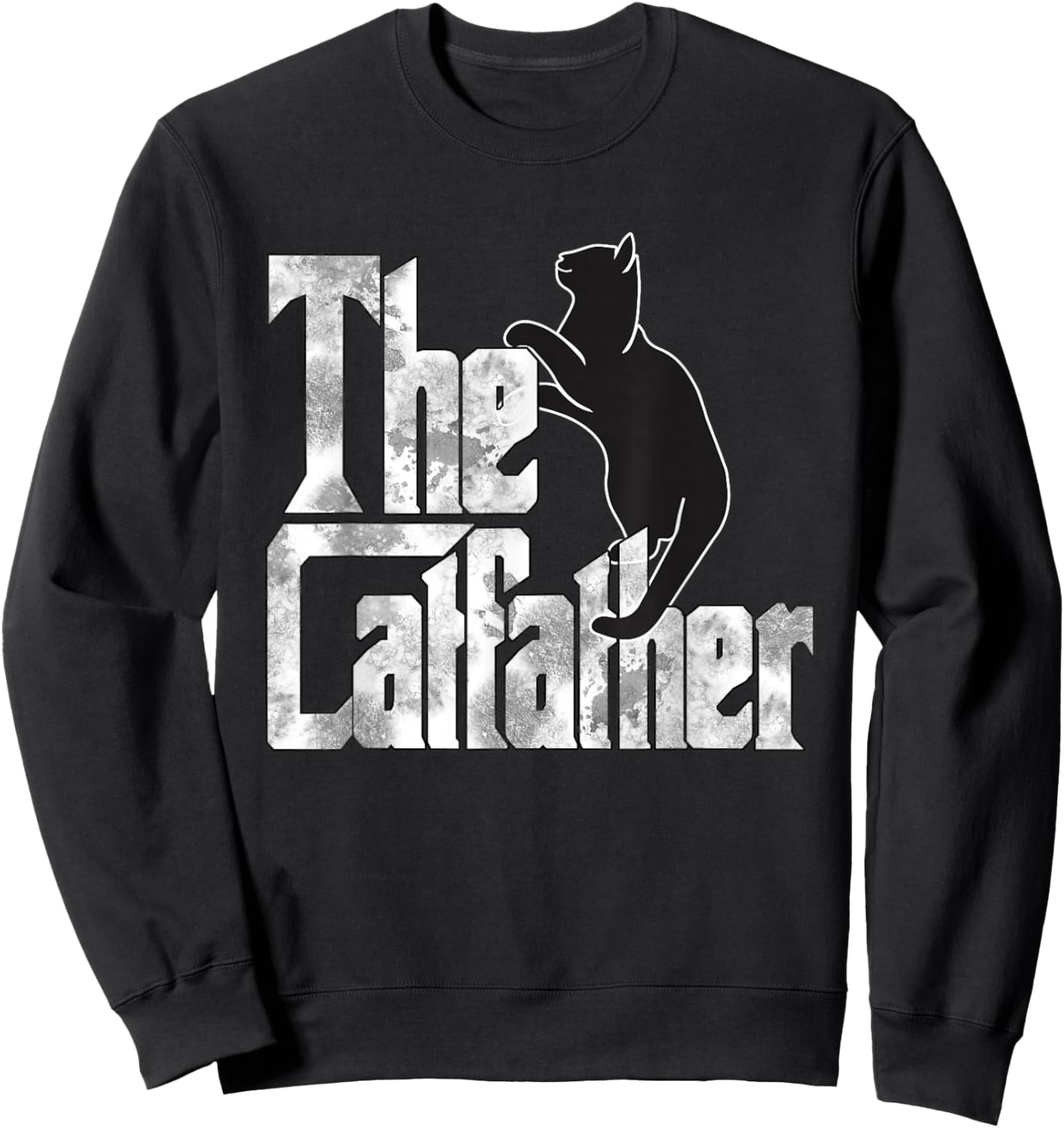 The Catfather Black Cat Father Mafia Whiskers Male Daddy Sweatshirt - Sweatshirt | Black