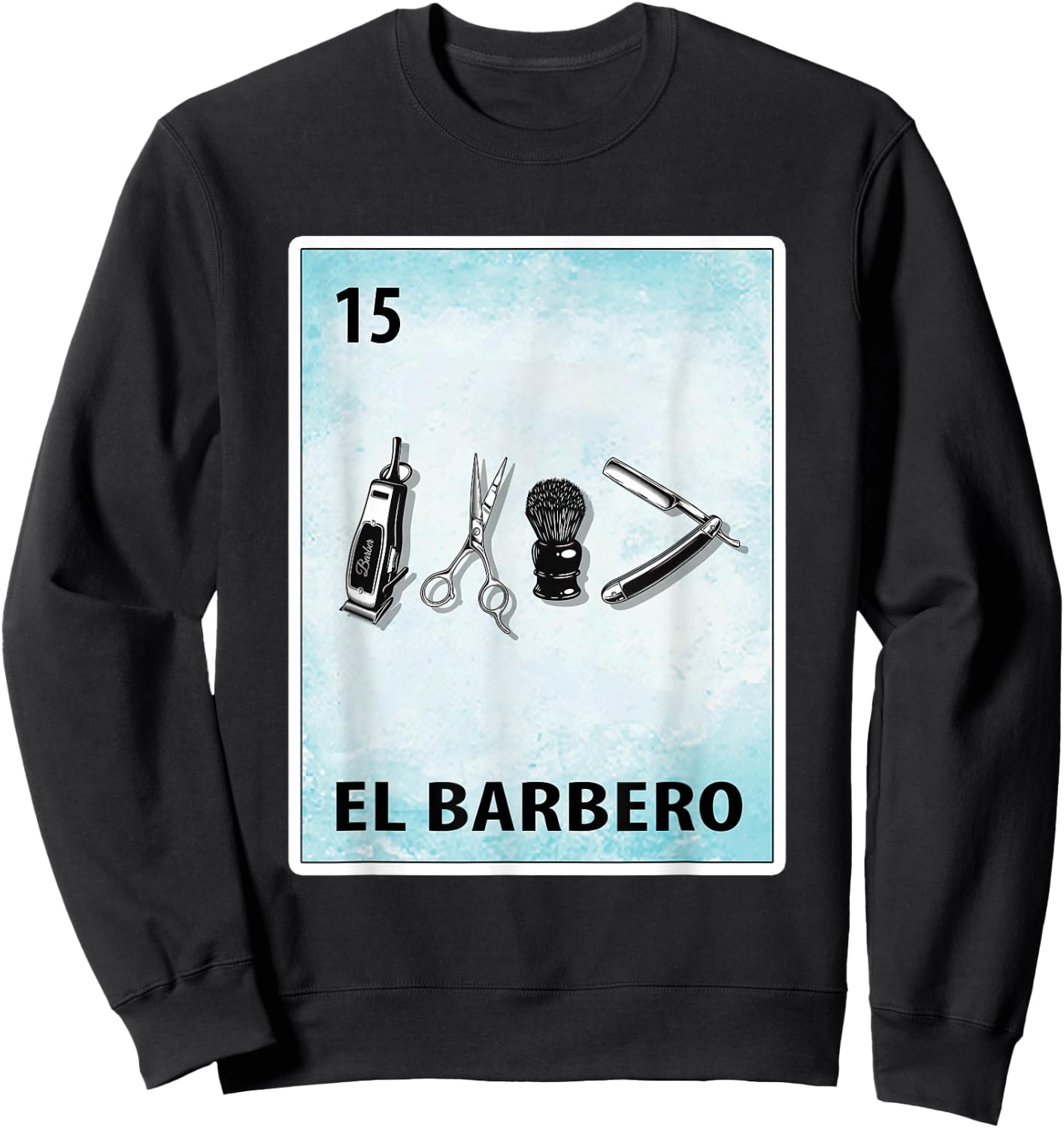 El Barbero Mexican Barber Cards Sweatshirt - Sweatshirt | Black