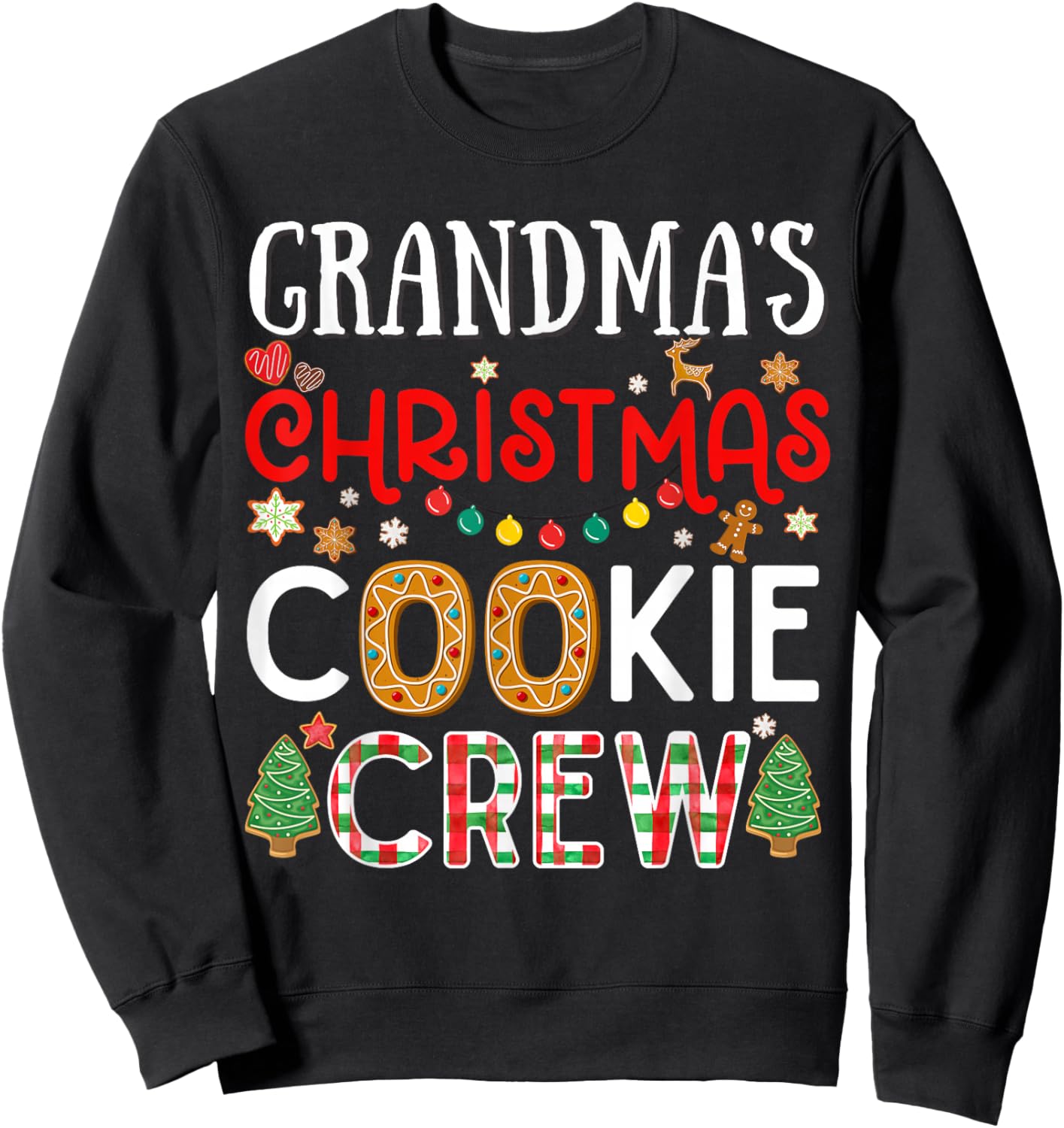 Grandma Christmas Cookie Crew Funny Family Baking Party Cute Sweatshirt - Sweatshirt | Black