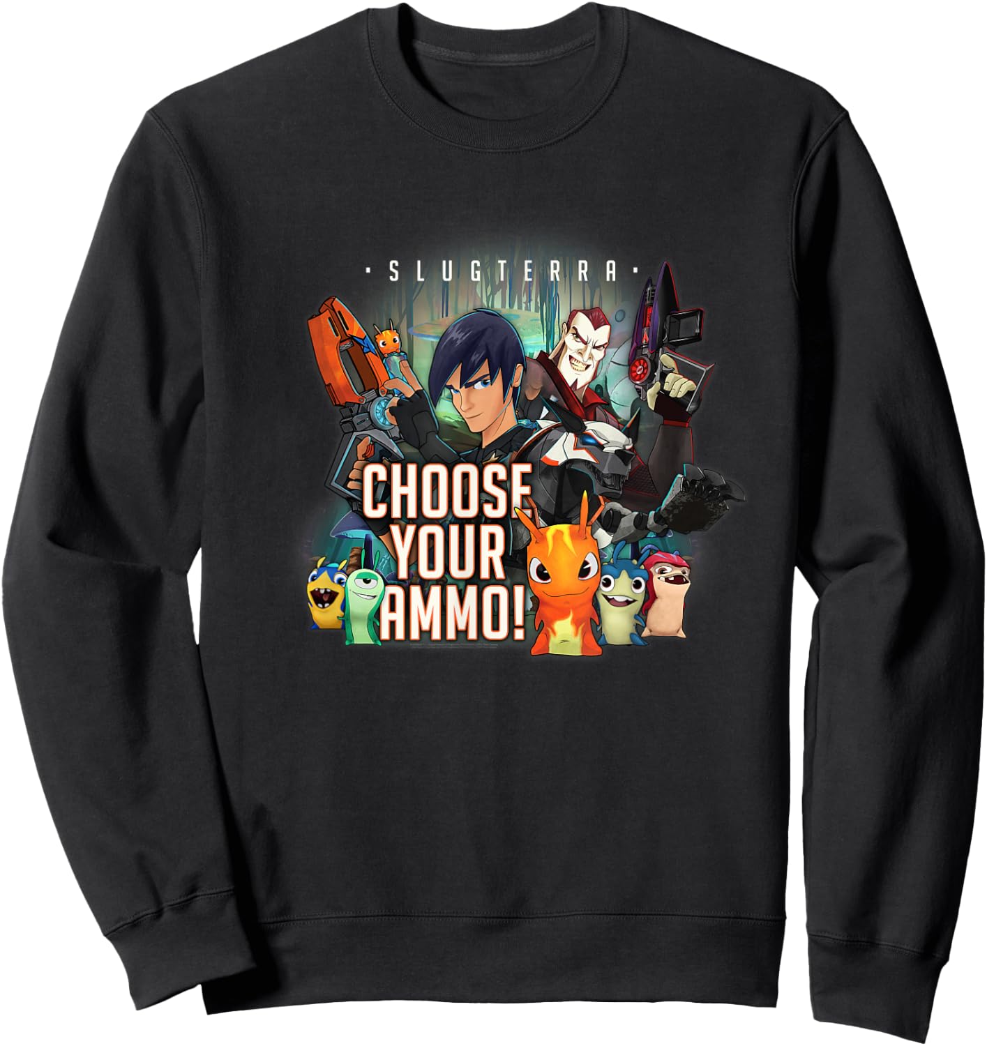 Slugterra - Eli and Dr. Thaddius Blakk - Choose Your Ammo Sweatshirt - Sweatshirt | Black