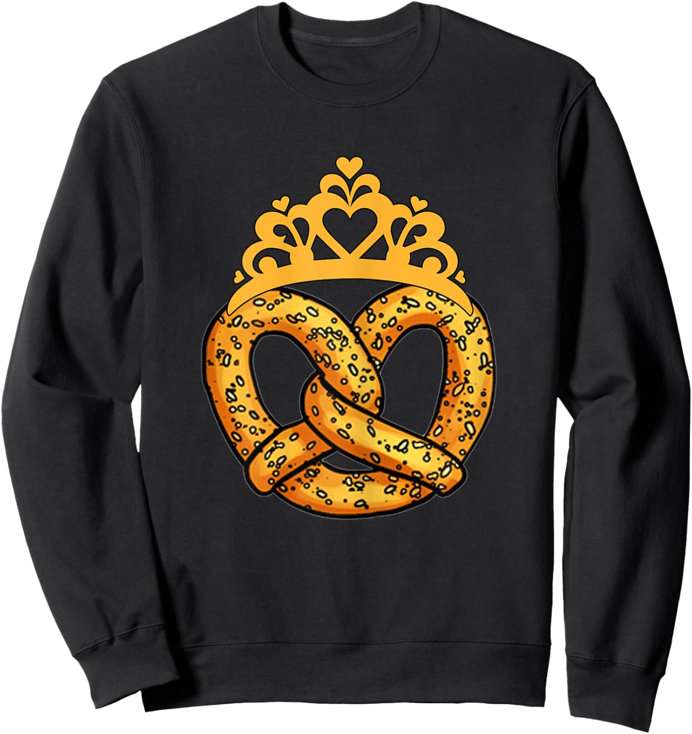 I Heart Pretzel Love Pretzel It's Pretzel Time Pretzel Queen Sweatshirt - Sweatshirt | Black