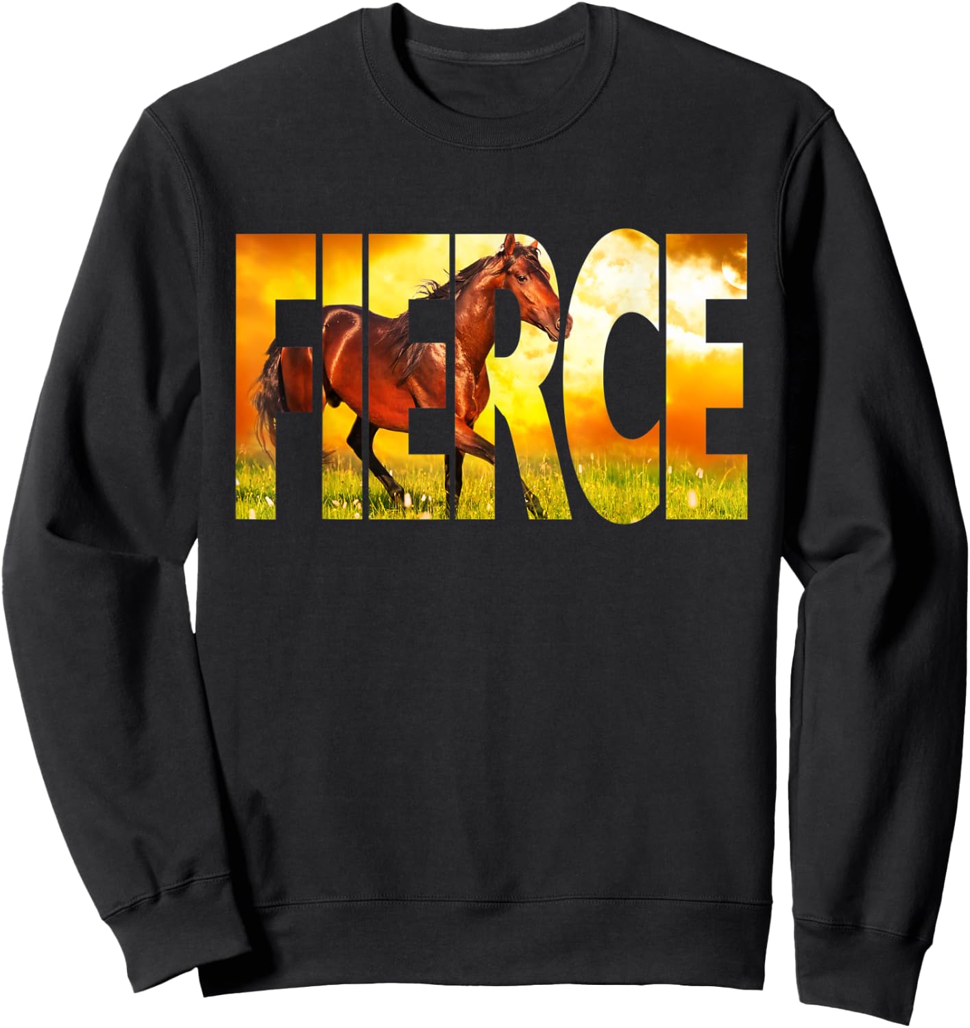 FIERCE Horse Shirt - Arabian Bay Stallion Sweatshirt - Sweatshirt | Black