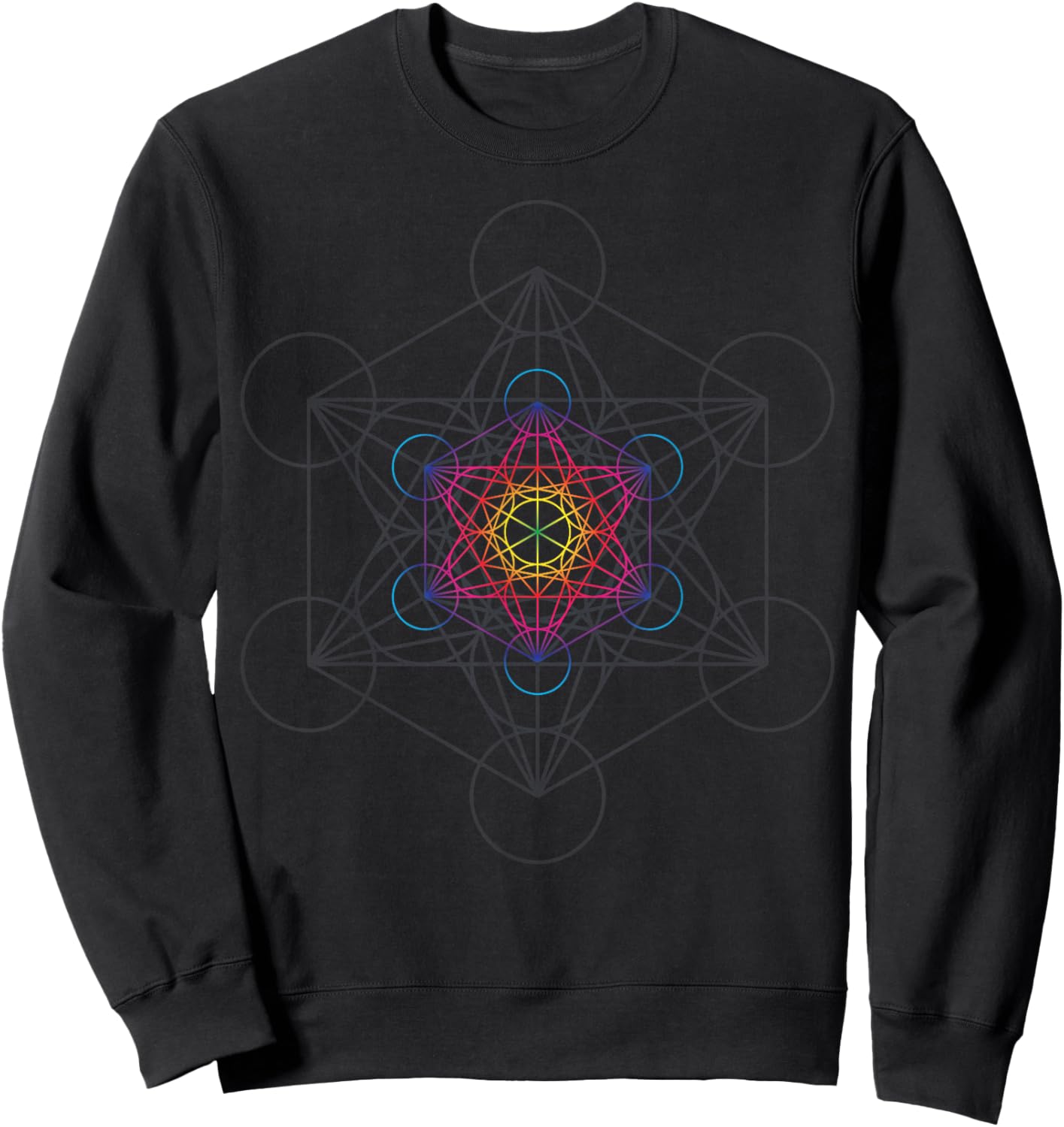 Metatron's Cube Sacred Geometry Art Sweatshirt - Sweatshirt | Black