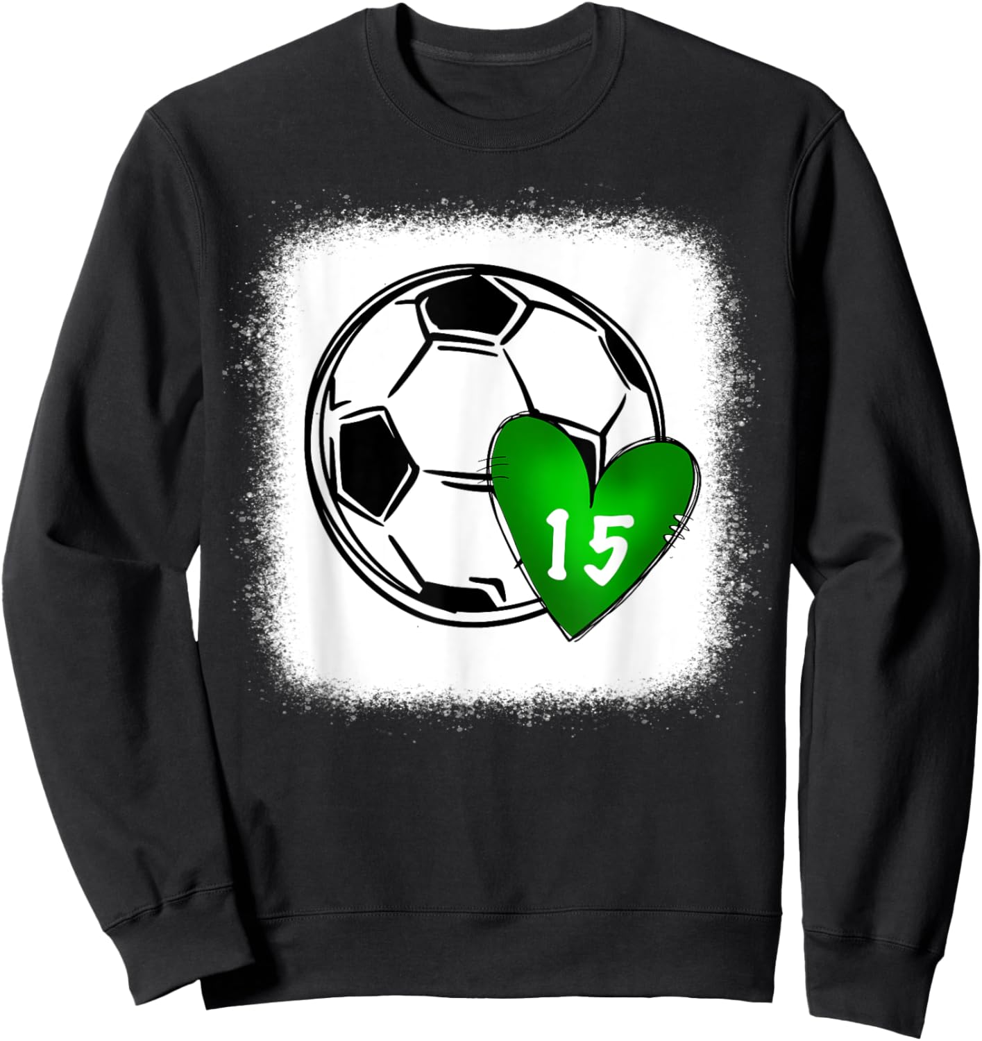 Custom Soccer Mom Number 15 Heart for Mom, Mommy Sweatshirt - Sweatshirt | Black