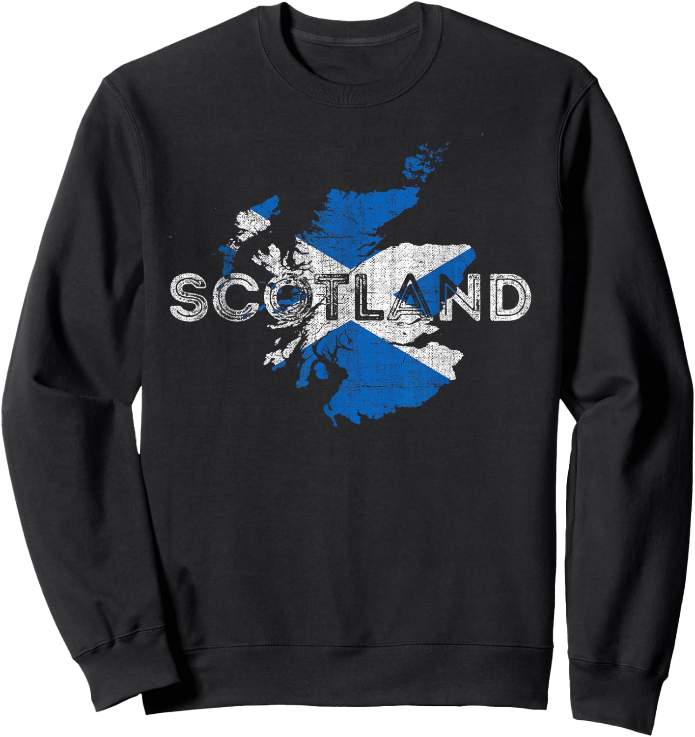 Scottish Map and Flag Souvenir - Distressed Scotland Sweatshirt - Sweatshirt | Black