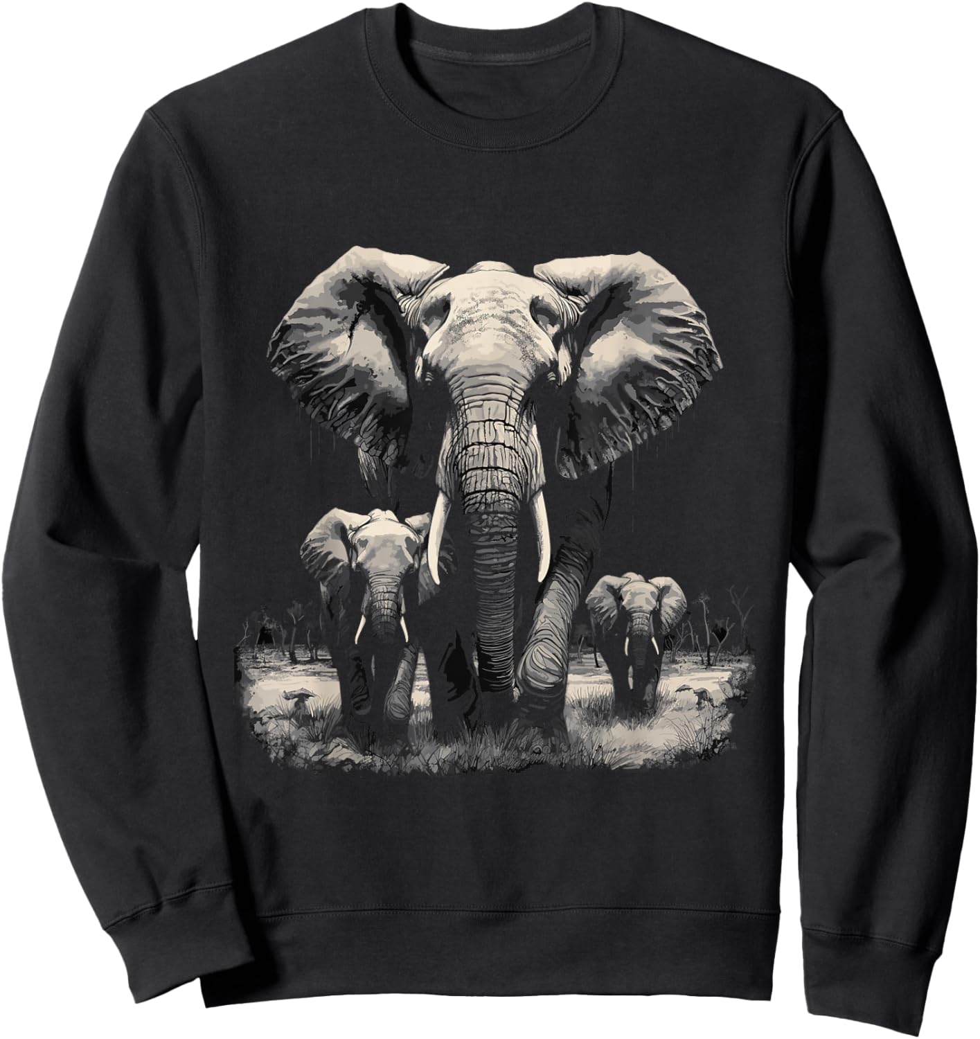 Elephant Family Elephant Sweatshirt - Sweatshirt | Black