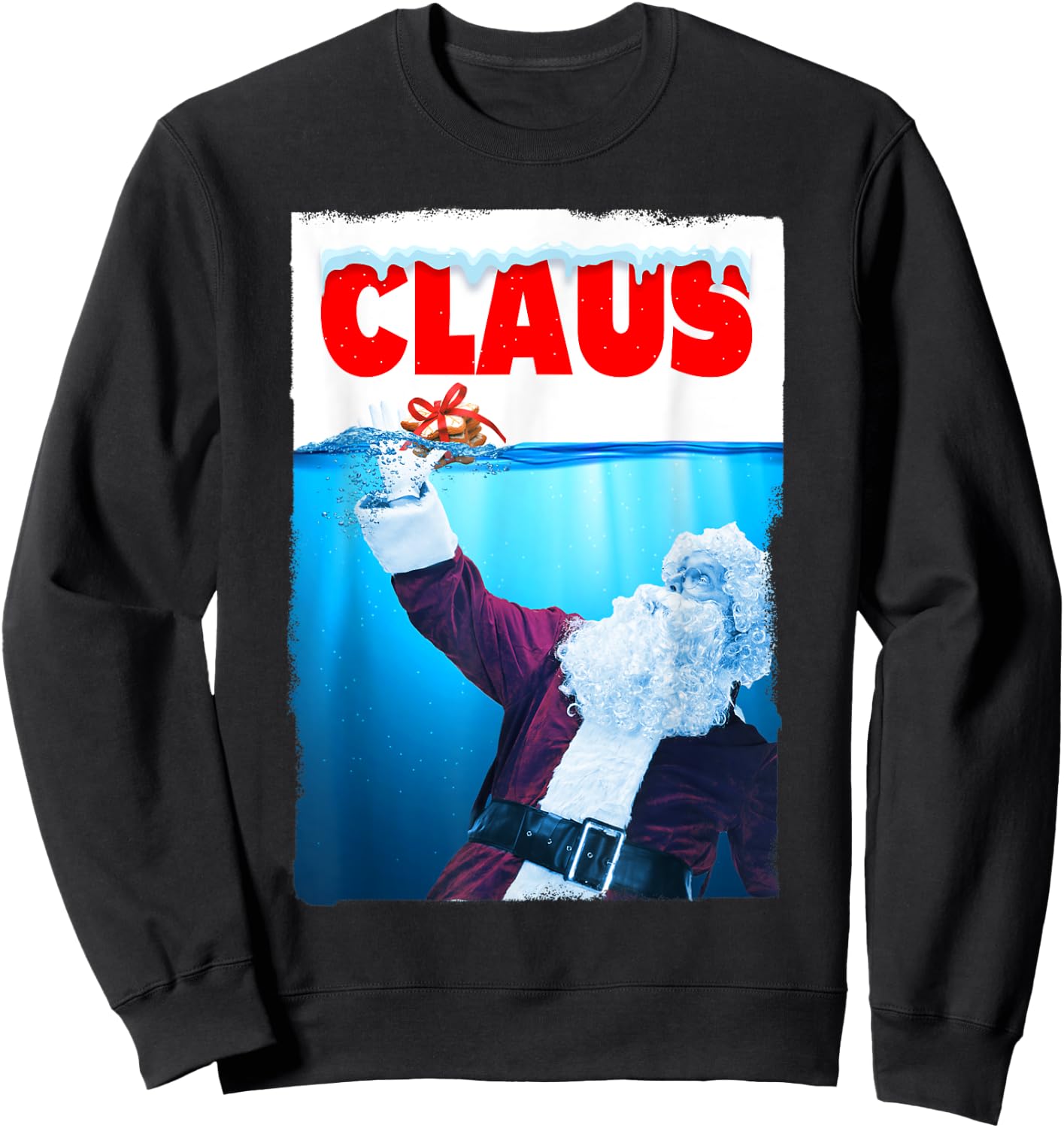 Santa Claus Christmas Cookie Women Kids Shark Lovers Sweatshirt - Sweatshirt | Black