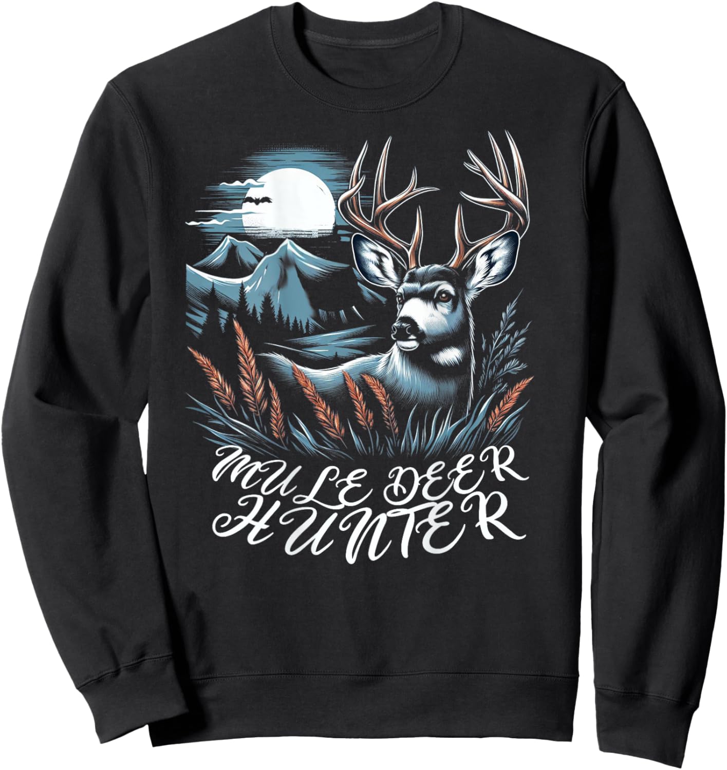 Muledeer Hunter Hunting Novelty Men Women Mule Deer Hunting Sweatshirt - Sweatshirt | Black