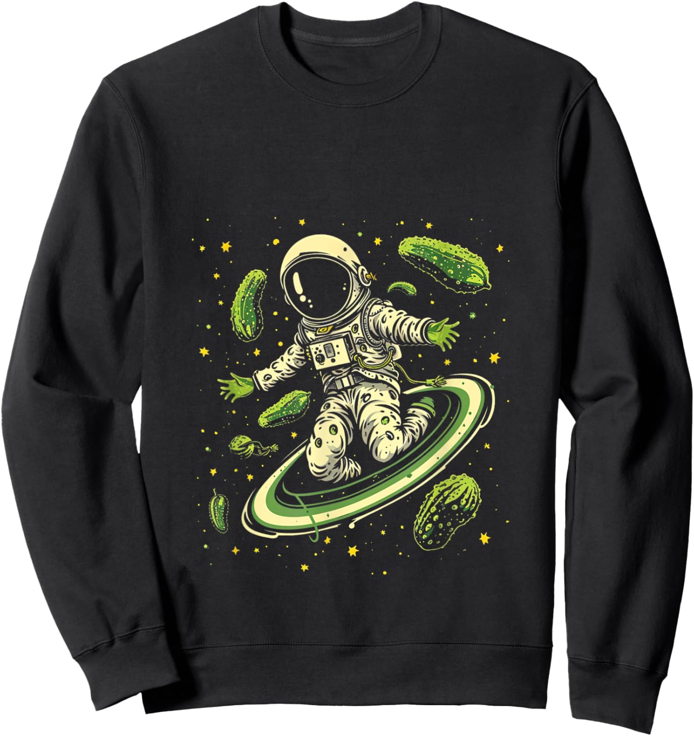 Space Astronaut Pickle Sweatshirt - Sweatshirt | Black