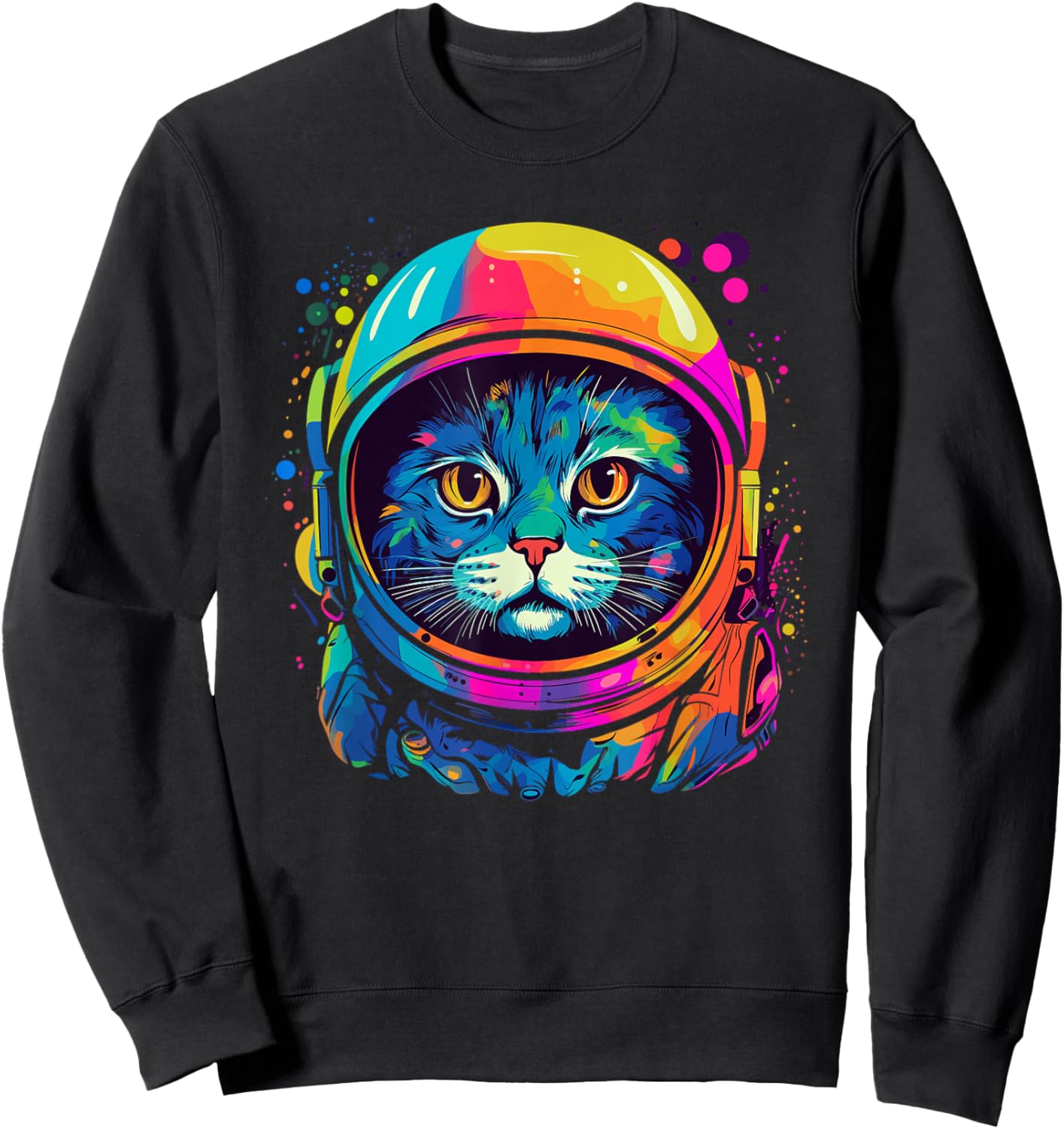 Space Gifts Cat Mom Cat Dad Men Women Kids Astronaut Space Sweatshirt - Sweatshirt | Black