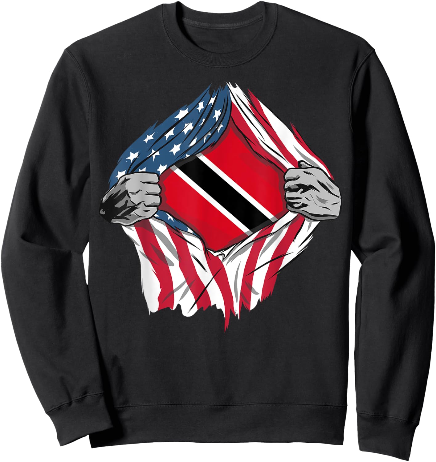 Trinidad and Tobago American Blood Inside Me - Country Flags Sweatshirt - Sweatshirt | Black