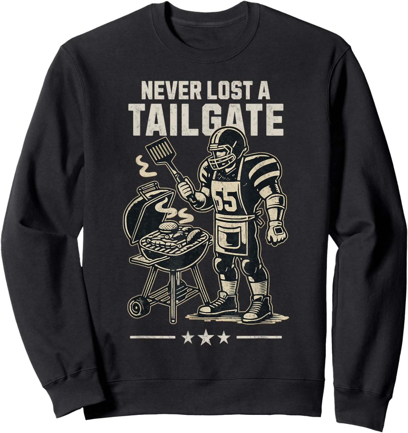 Never Lost A Tailgate Party American Football Funny Grill Sweatshirt - Sweatshirt | Black