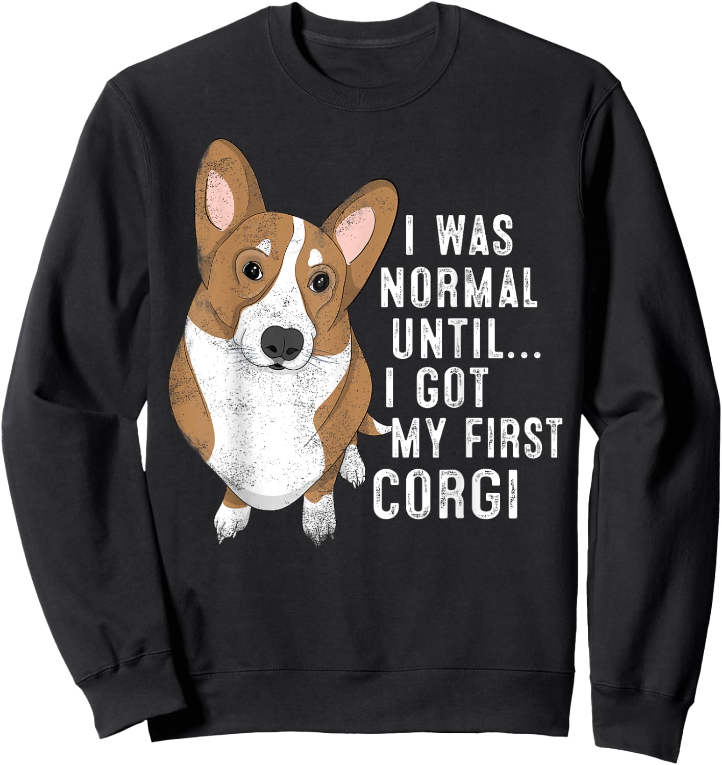 I Was Normal Until I Got My First Corgi Dog Lover Pet Owner Men Women Sweatshirt - Sweatshirt | Black
