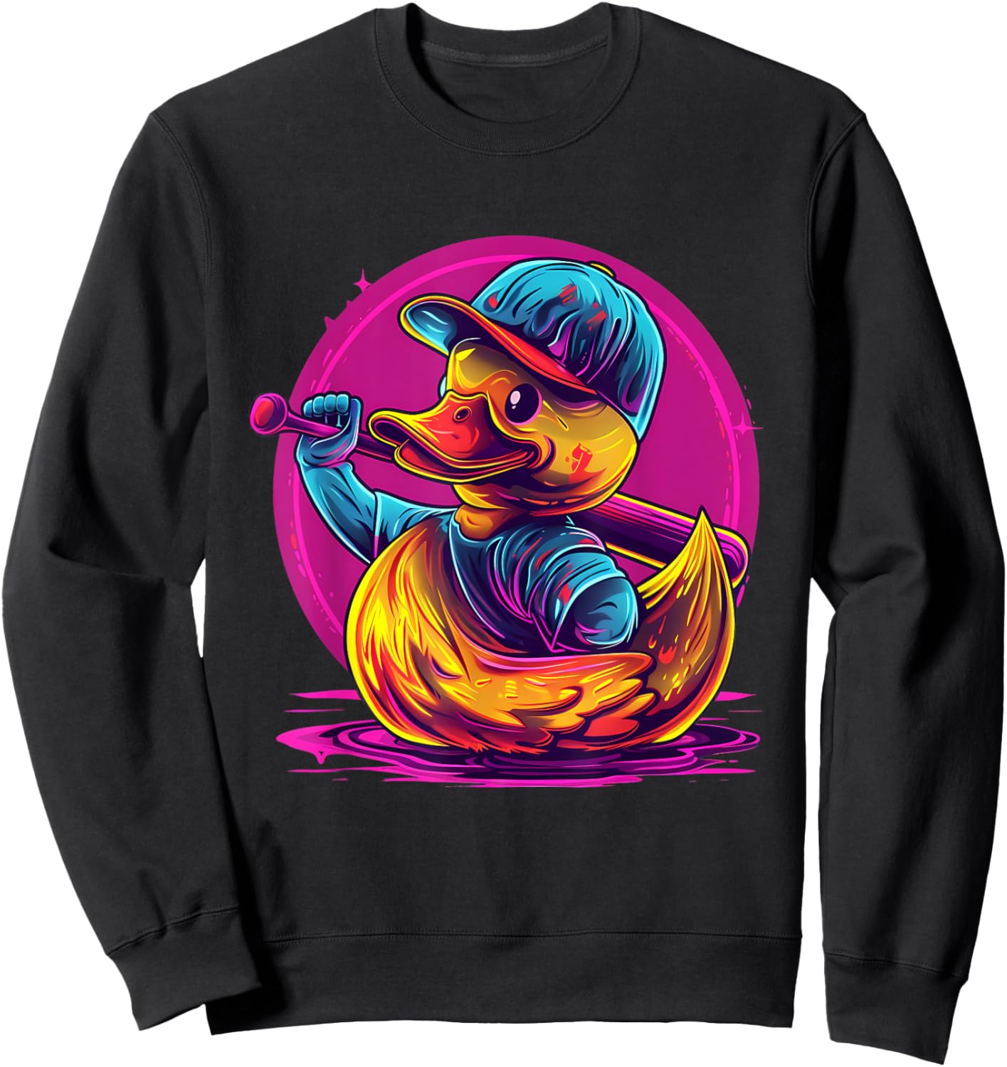 Rubber Duck Baseball Player Rubber Duckie Rubber Duckling Sweatshirt - Sweatshirt | Black