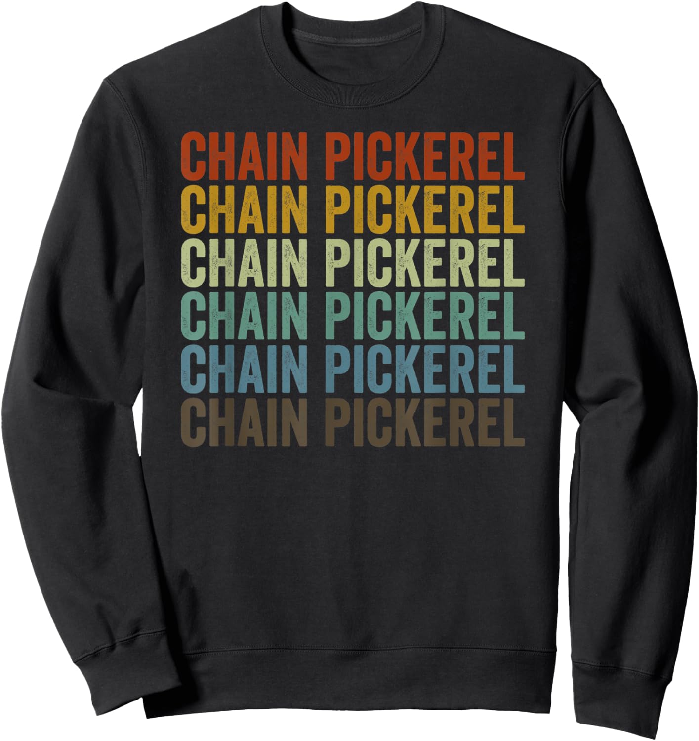 Chain Pickerel Fish Retro Sweatshirt - Sweatshirt | Black