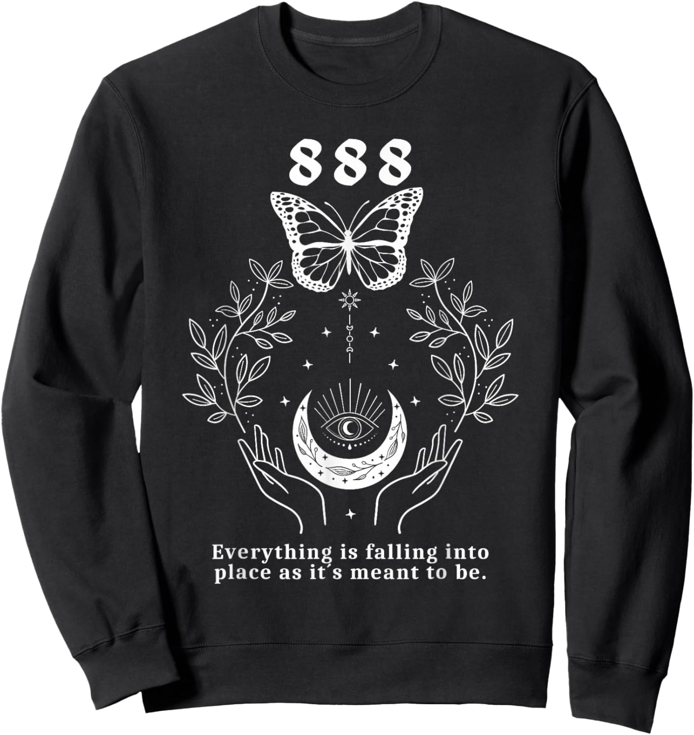 Angel Number 888 Everything Is Falling Into Place Sweatshirt - Sweatshirt | Black