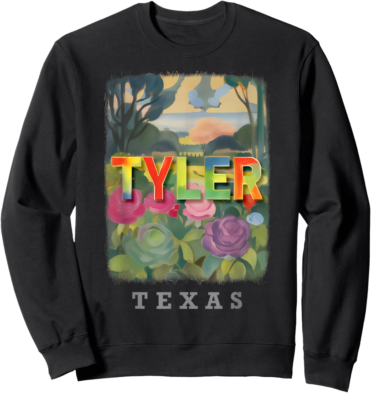Tyler Texas TX Rose Garden Splendor SD894 Sweatshirt - Sweatshirt | Black