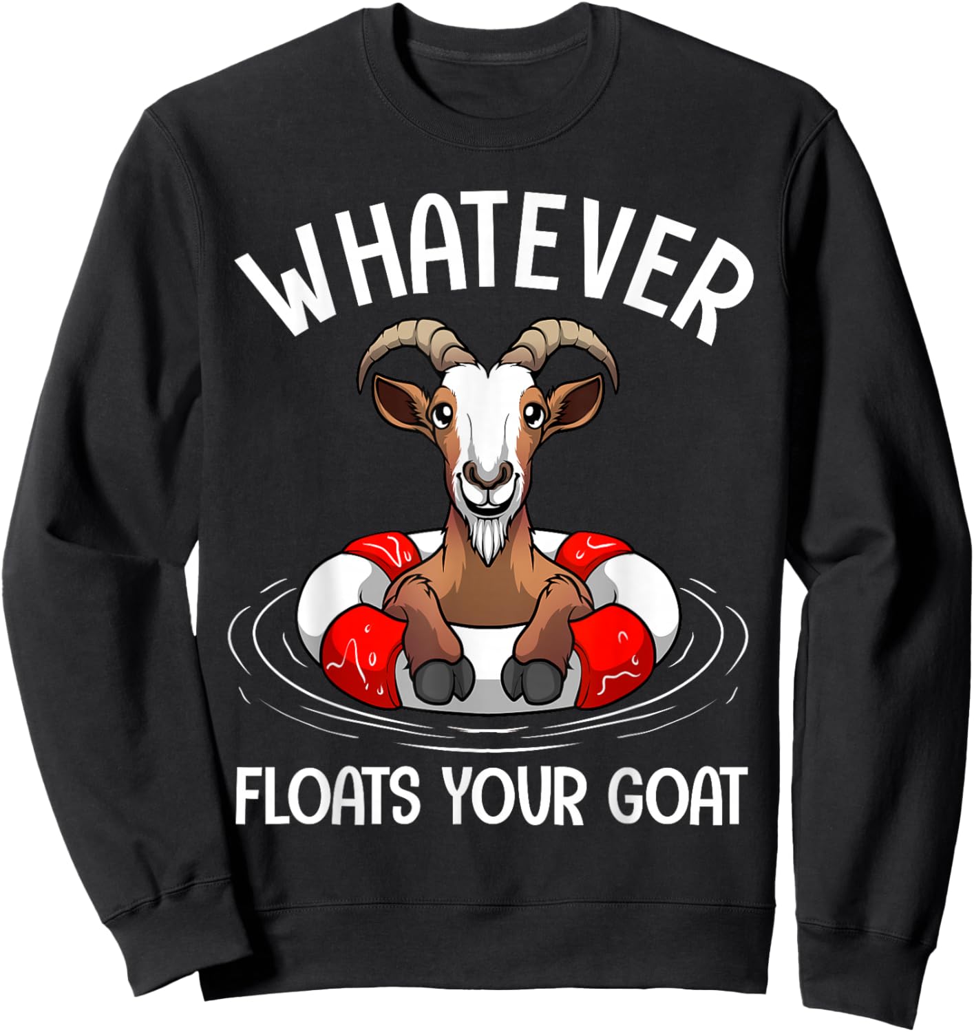 Cute Goat Design Women Kids Animal Farmer Goat Lover Sweatshirt - Sweatshirt | Black