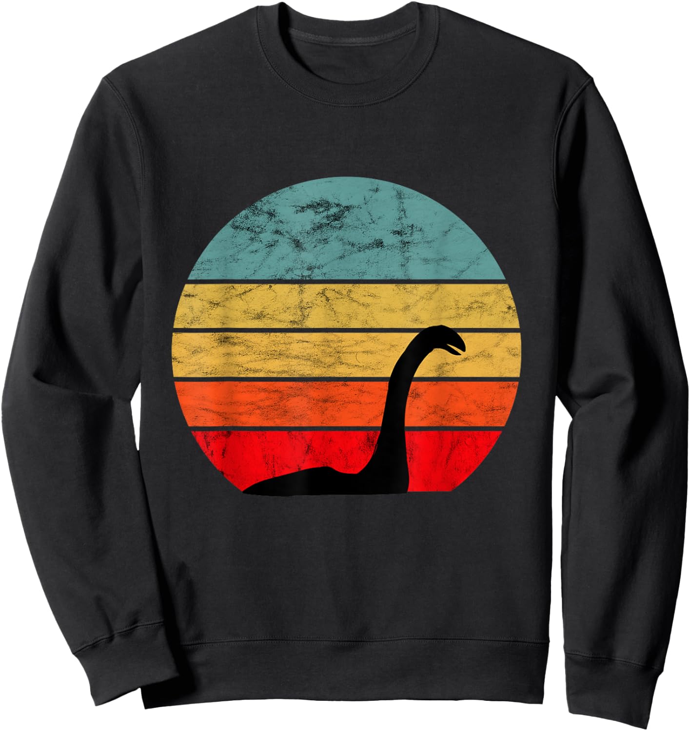 Loch Ness See Monster Retro Vintage Sunset Nessie Sweatshirt - Sweatshirt | Black