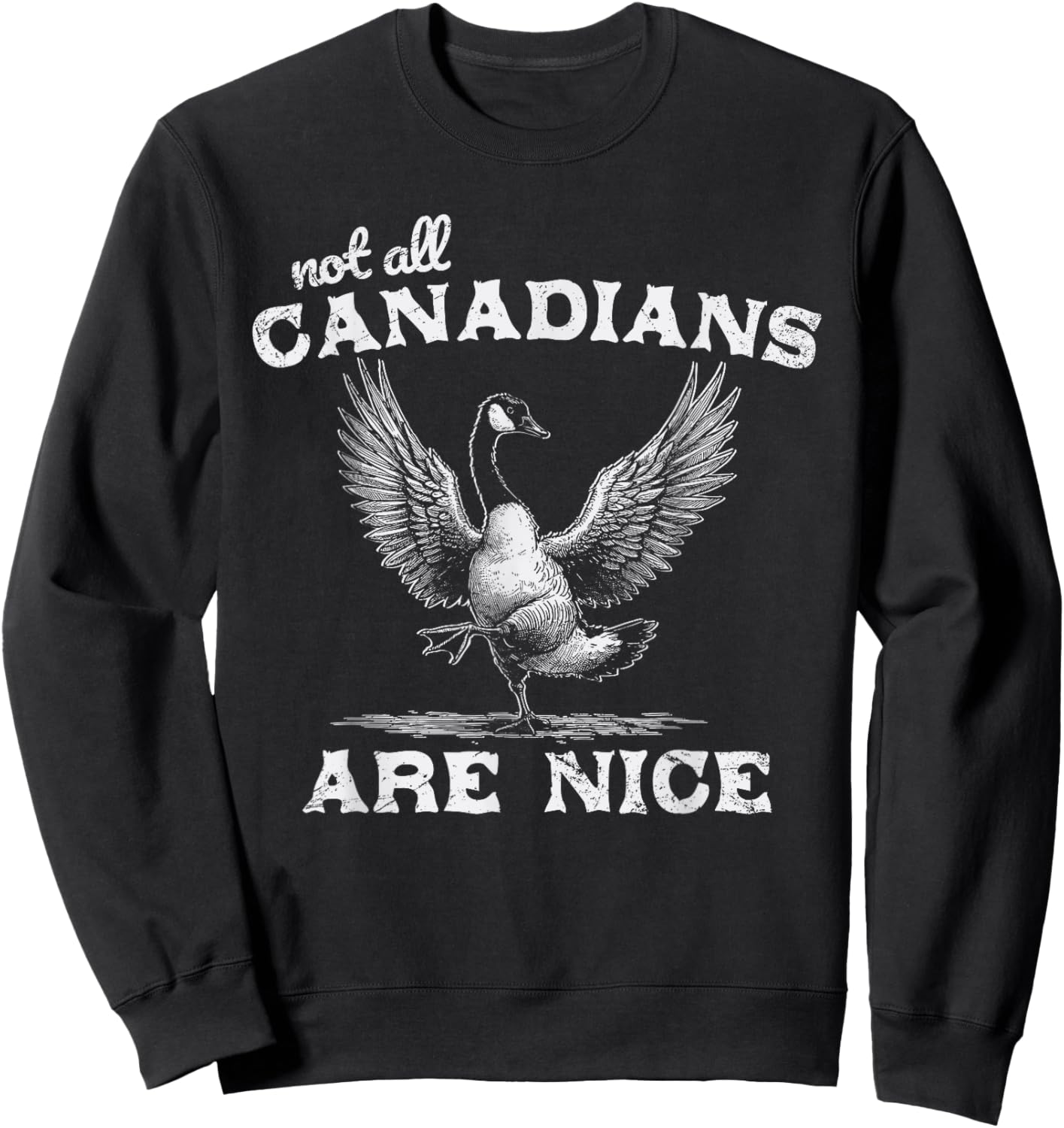 Not All Canadians Are Nice Funny Canadian Goose Humor Sweatshirt - Sweatshirt | Black