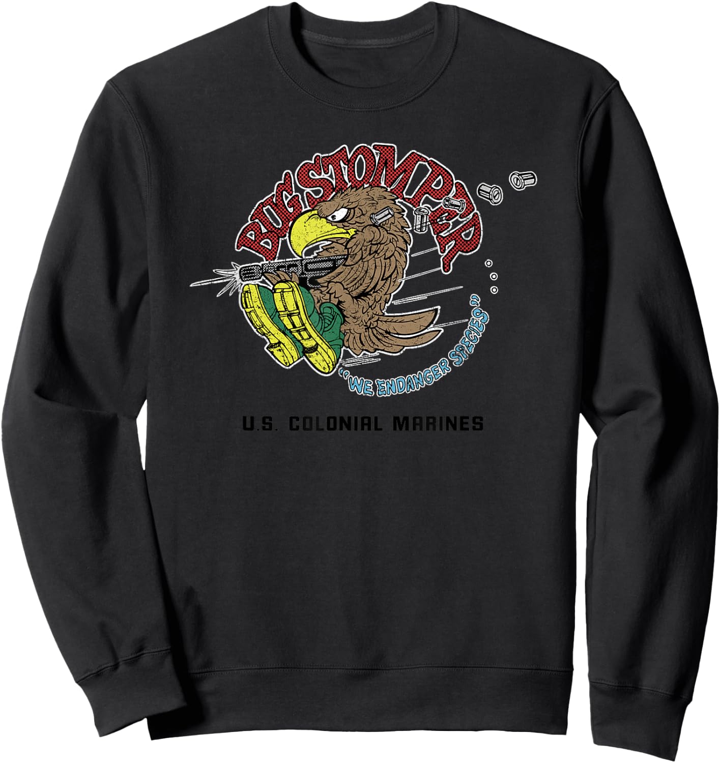 Aliens Bug Stomper We Endanger Species Sweatshirt - Sweatshirt | Black