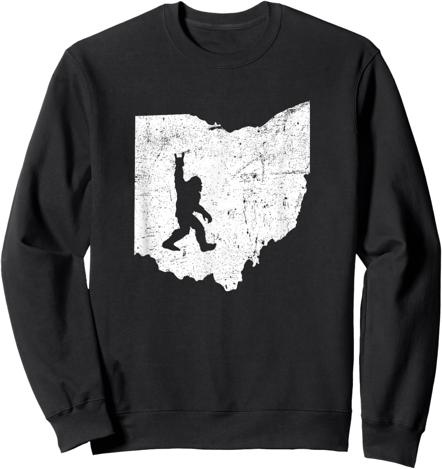 Ohio Bigfoot Sasquatch Funny Appalachian Kids Sweatshirt - Sweatshirt | Black