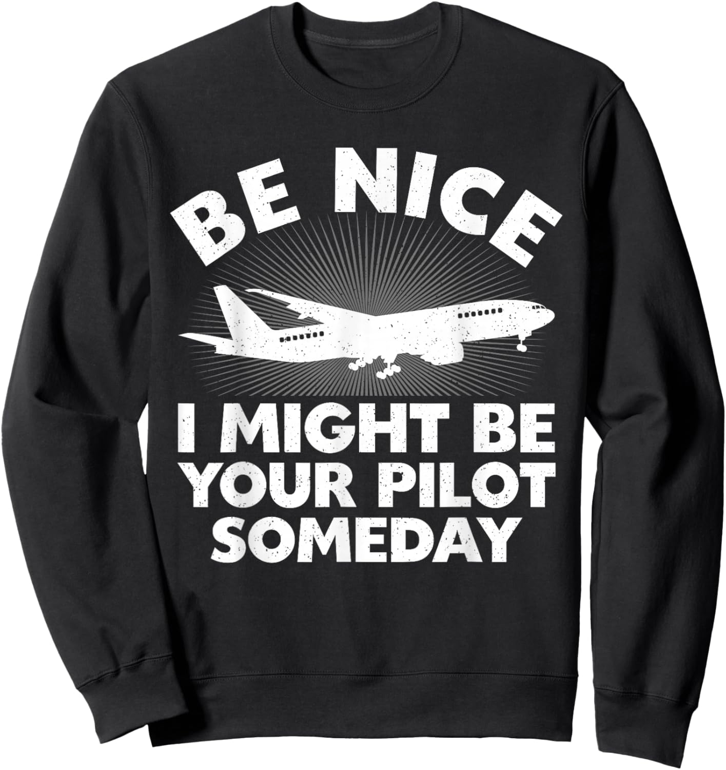 Funny Pilot Design Women Aviation Airplane Pilot Sweatshirt - Sweatshirt | Black