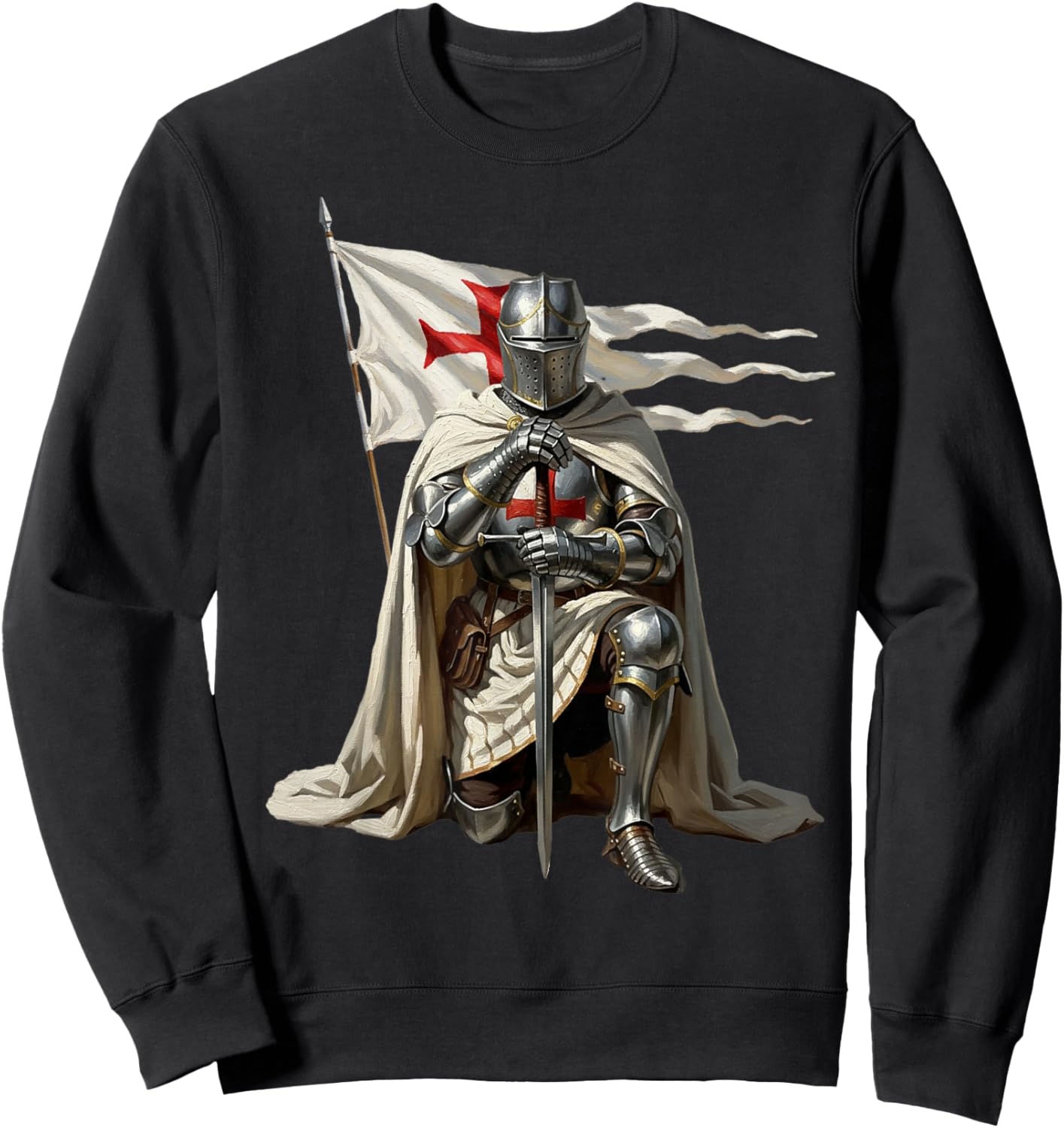 Knight Templar Saint Crusader Sweatshirt - Sweatshirt | Black