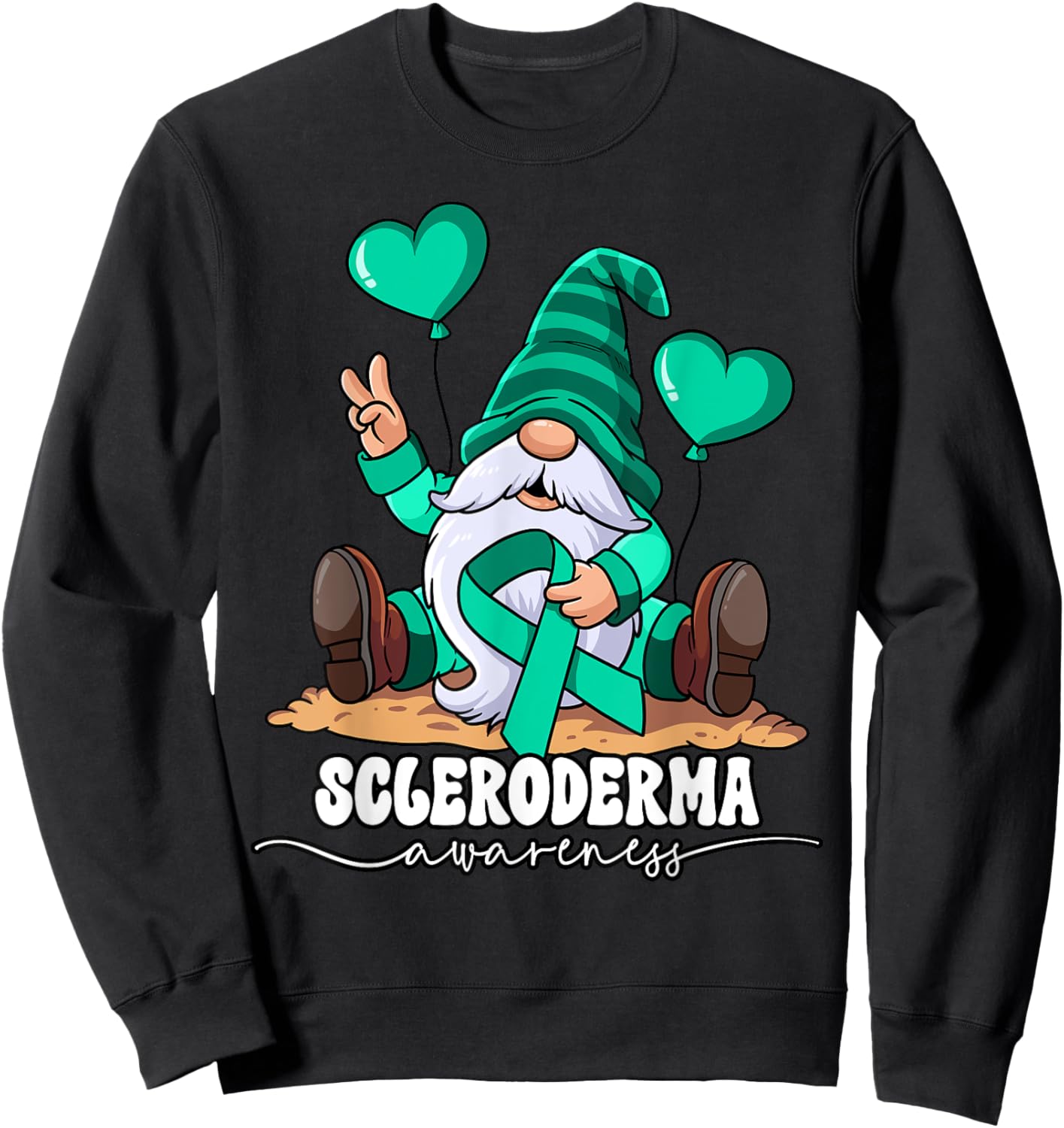 Scleroderma Awareness - Black -Adults Classic Fit Gnome Design Sweatshirt - Sweatshirt | Black