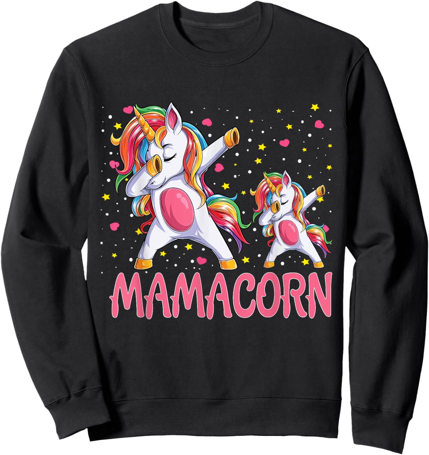 Mamacorn Unicorn Mom Baby Funny Mother's Day Sweatshirt - Sweatshirt | Black
