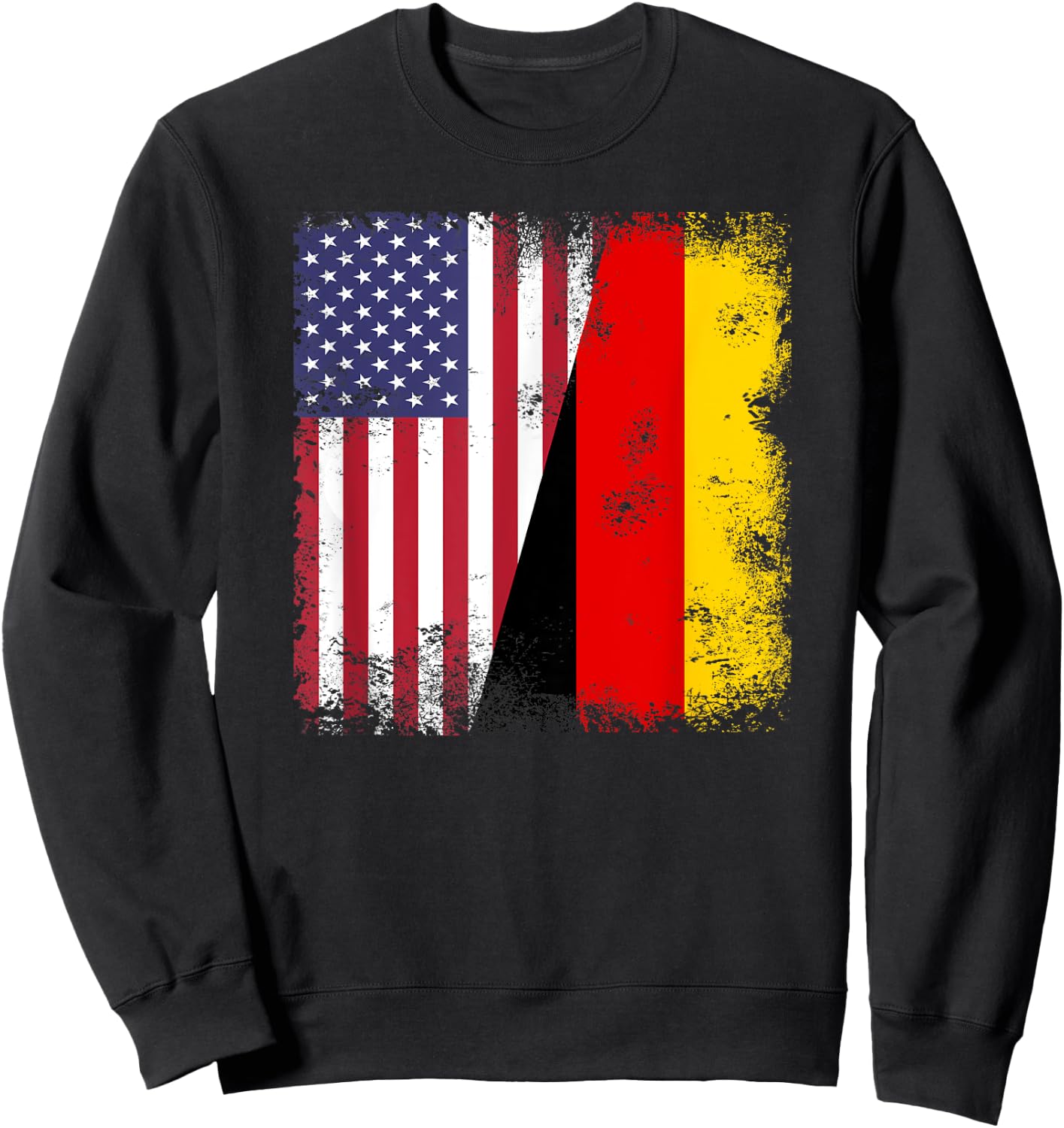 Half German Flag | Vintage Germany USA Gift Sweatshirt - Sweatshirt | Black