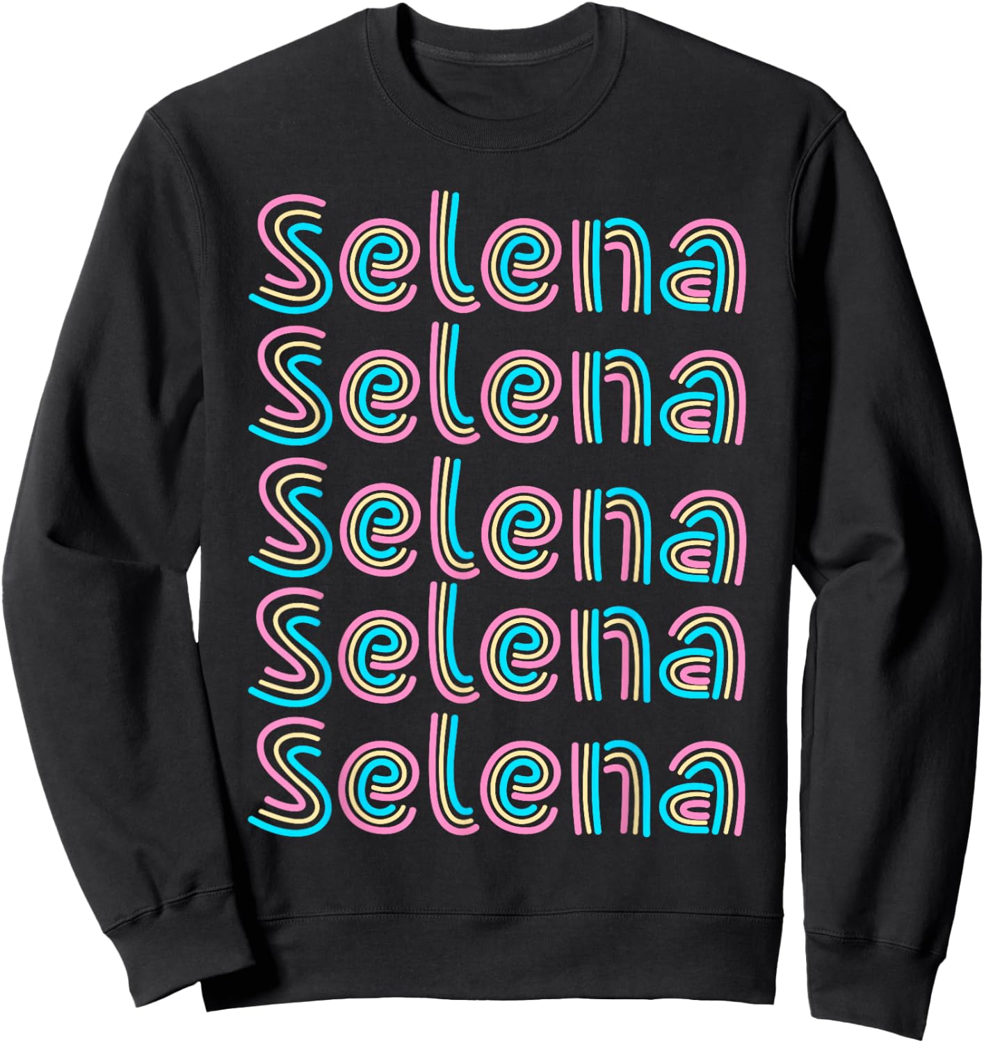 Girl Retro Selena First Name Personalized Candy Vintage kids Sweatshirt - Sweatshirt | Black