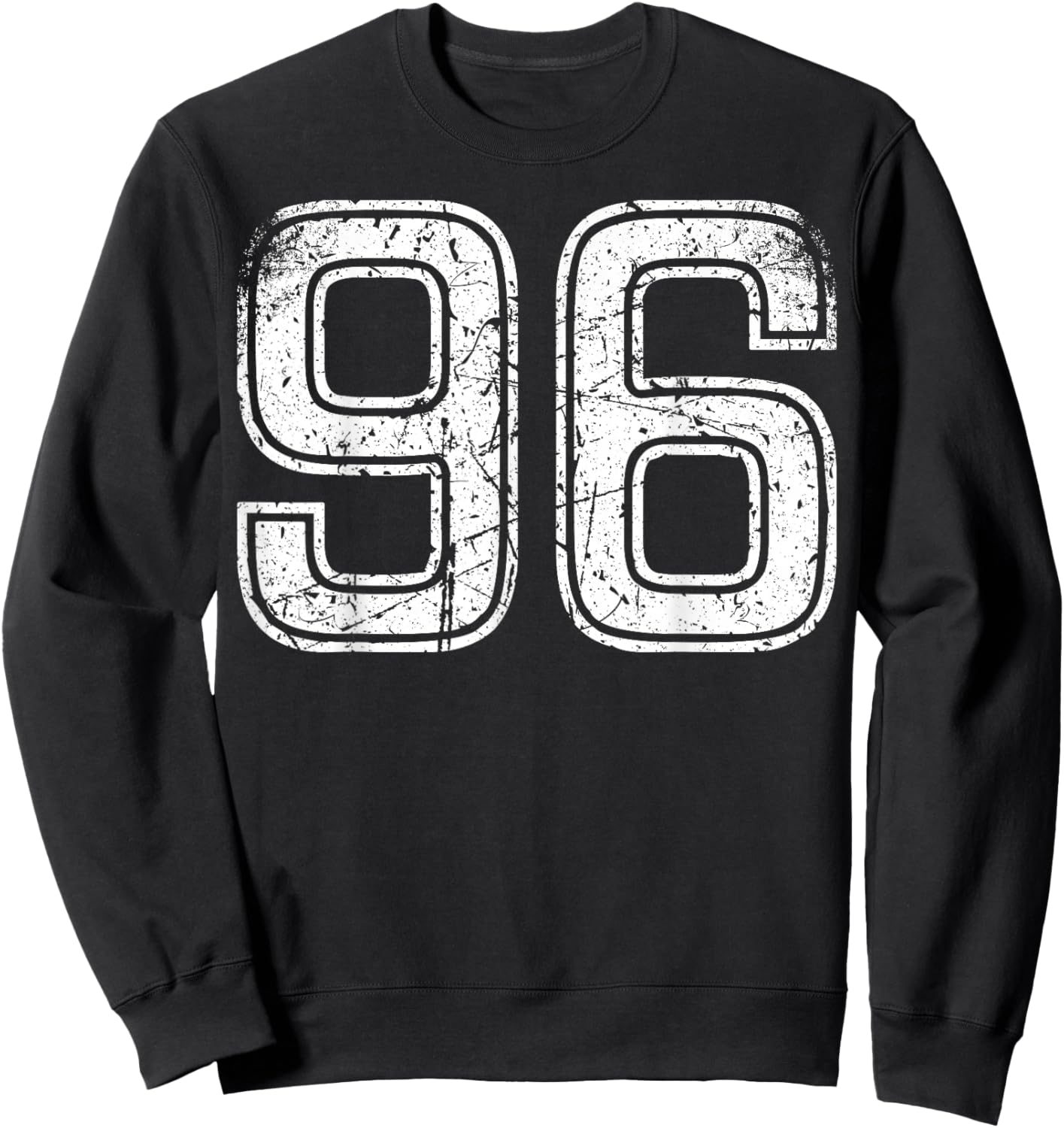 Vintage White Sport Team Number #96 Sweatshirt - Sweatshirt | Black