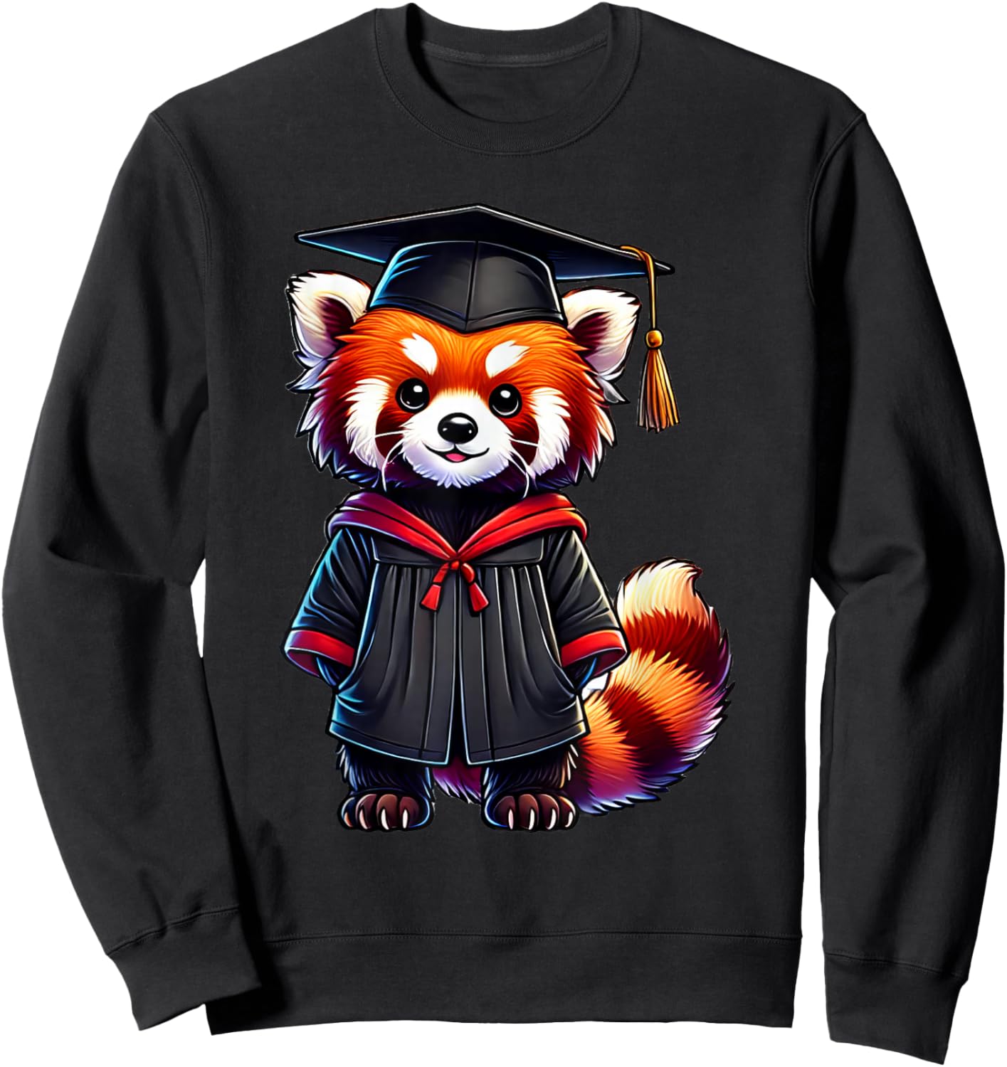 Cute Red Panda Graduation Sweatshirt - Sweatshirt | Black