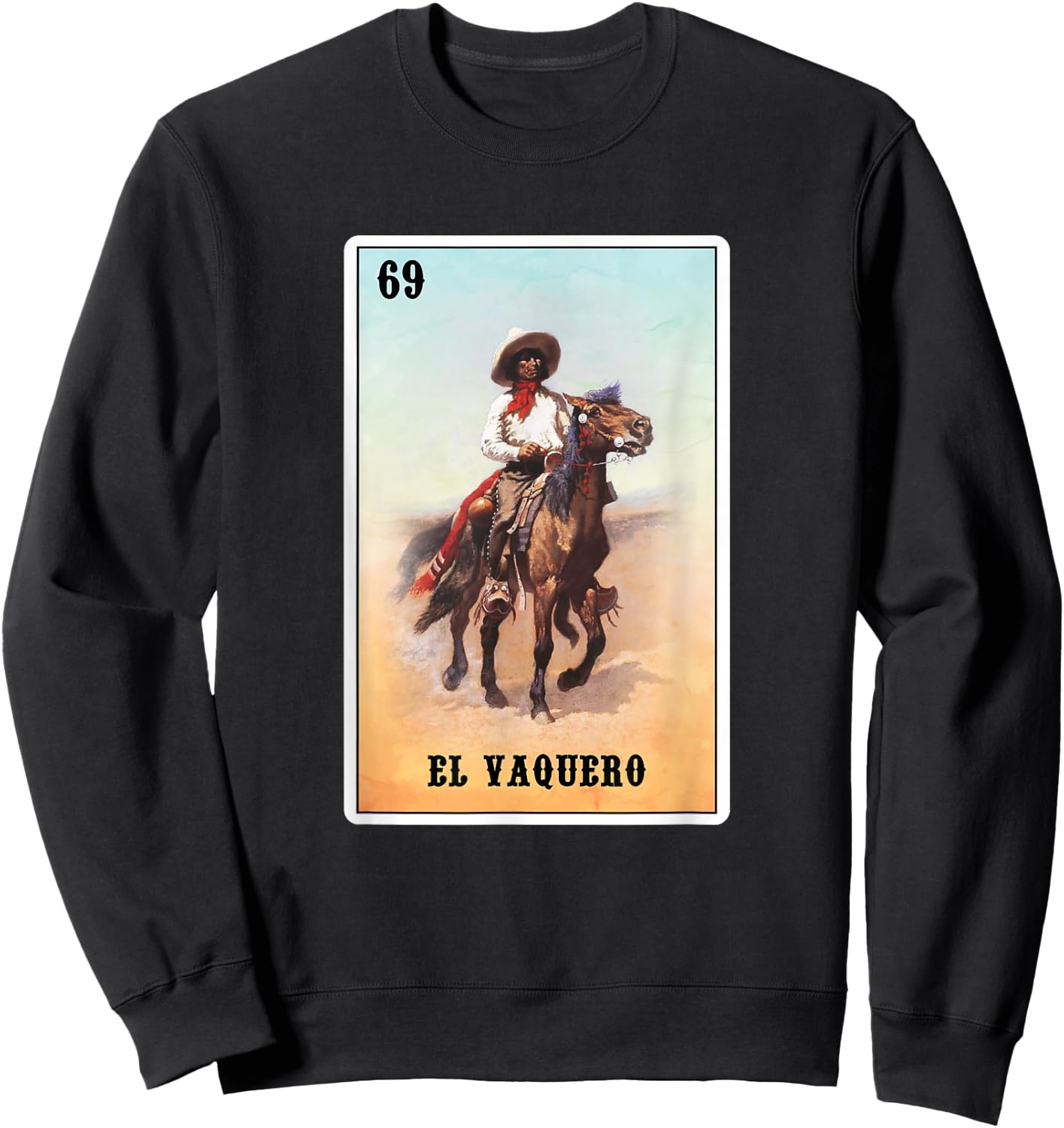 Vintage Mexican El Vaquero - Mexico Rodeo Cowboy Sweatshirt - Sweatshirt | Black