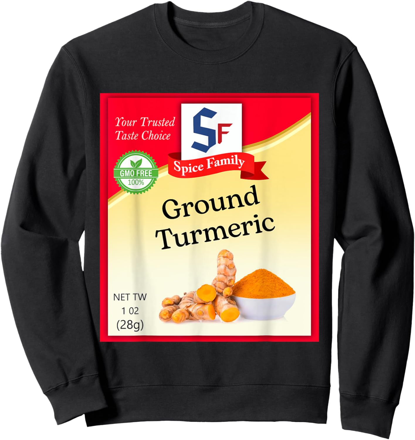 Ground Turmeric Condiment Costume Holiday Spice Costumes Sweatshirt - Sweatshirt | Black