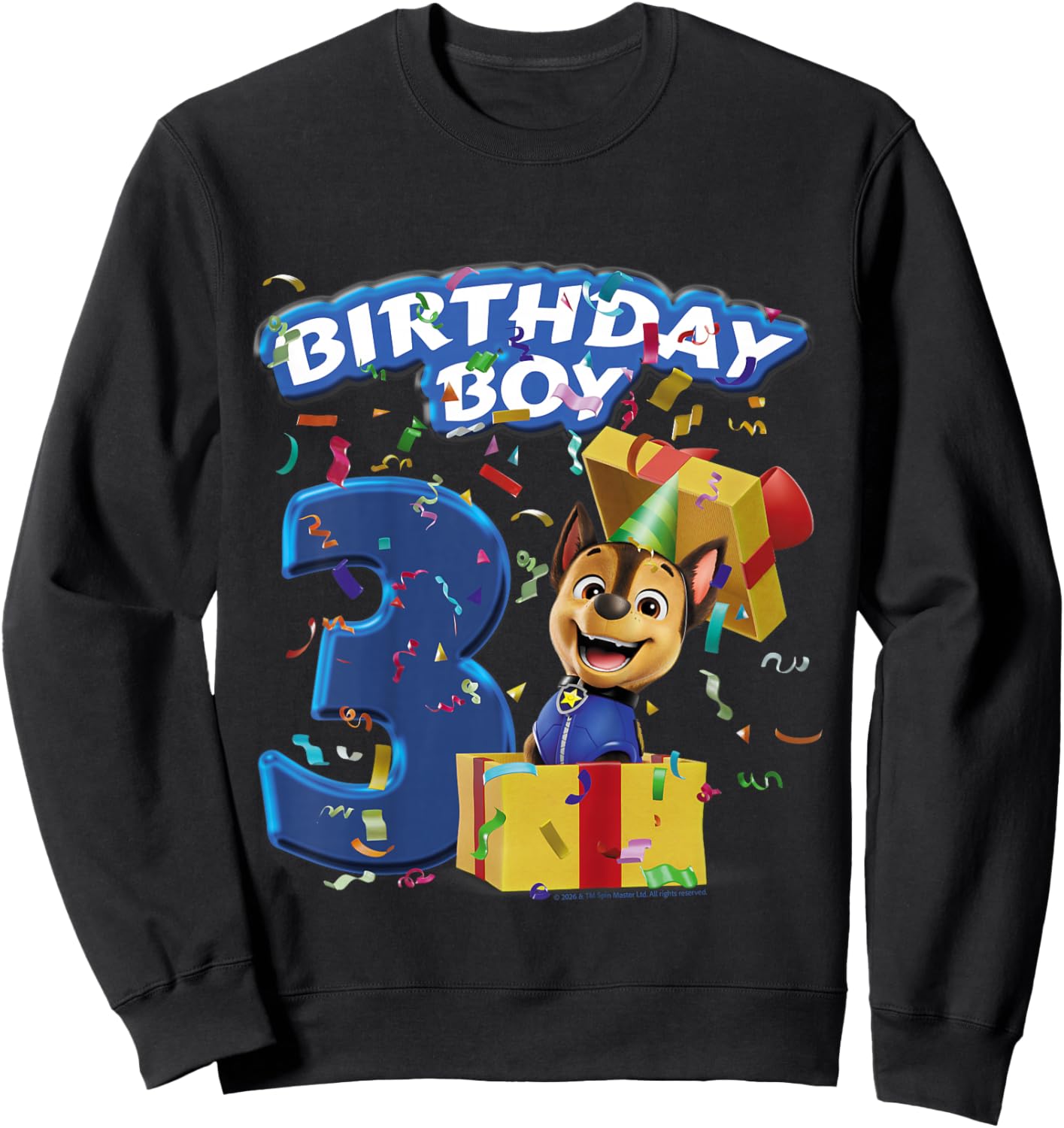Offizielles Paw Patrol Chase Birthday Boy Age 3 Sweatshirt - Sweatshirt | Black